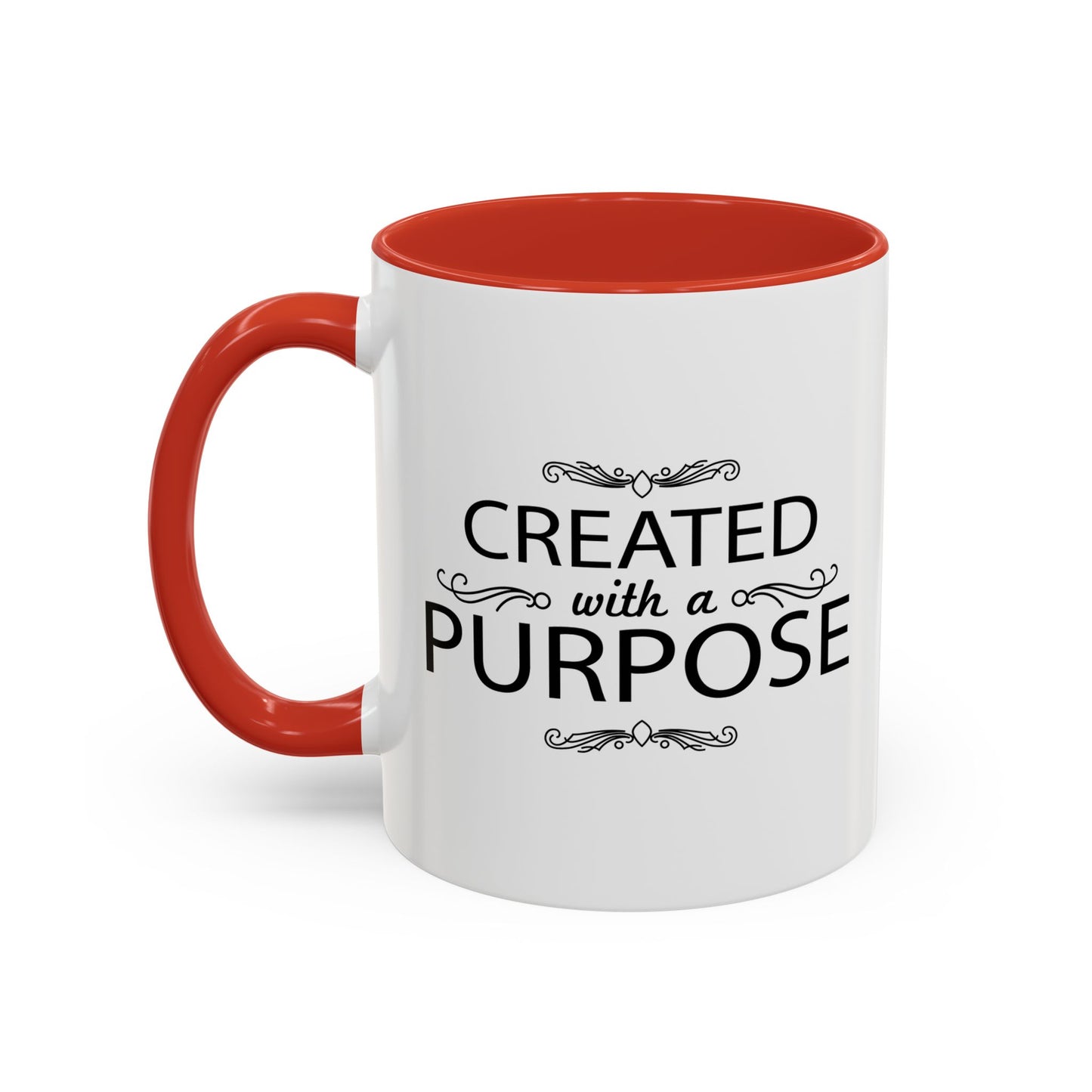 CREATED WITH A PURPOSE Accent BiColor Funny Sarcastic Mug