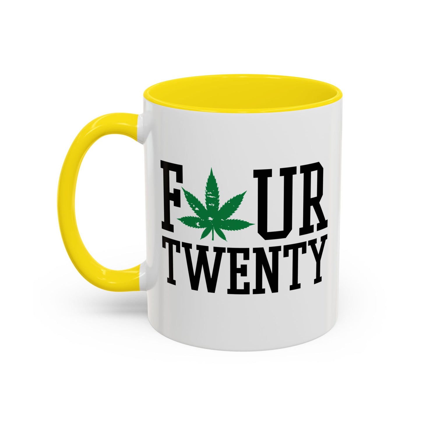 FOUR TWENTY LEAF Accent BiColor Funny Sarcastic Mug