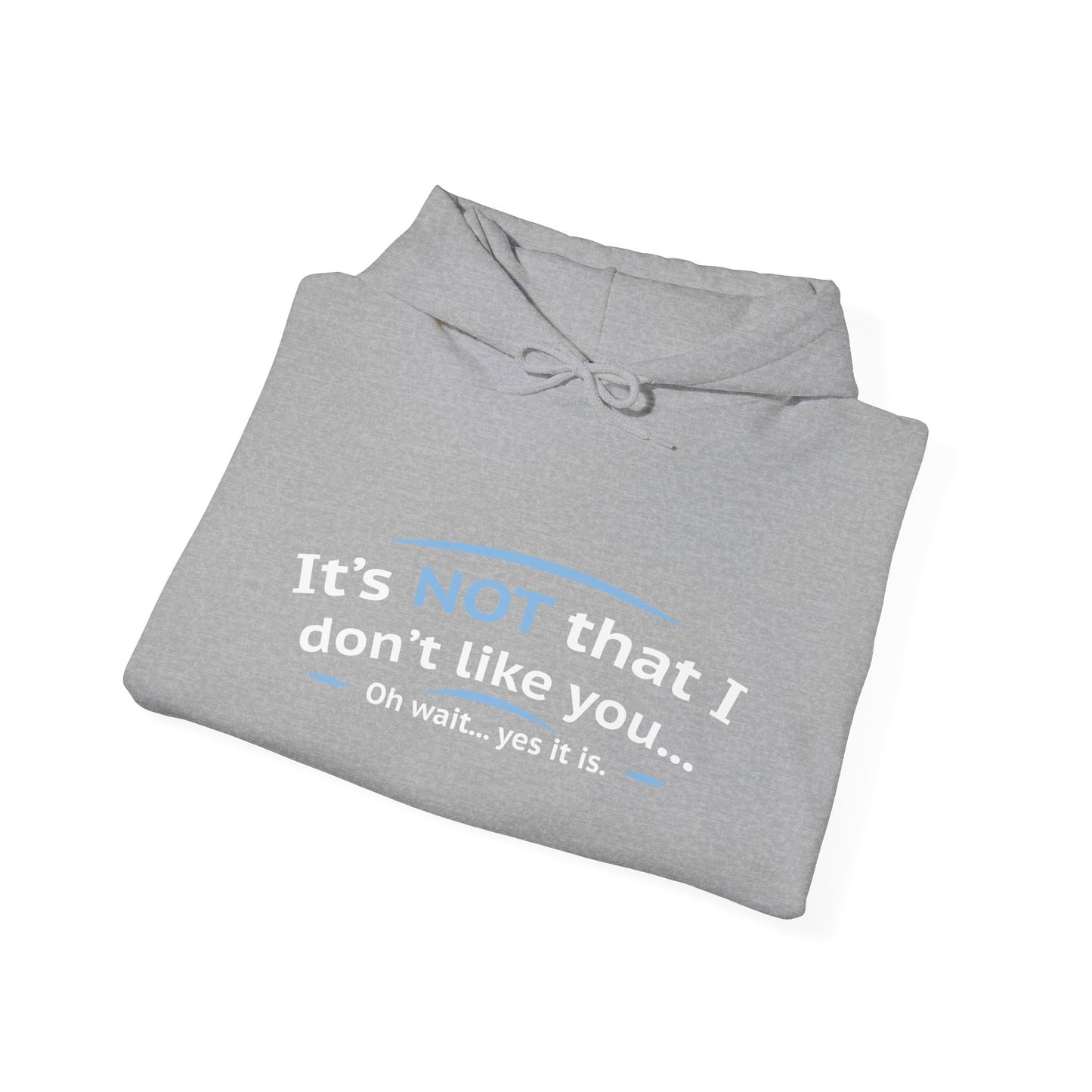 ITS NOT LIKE I DON'T LIKE YOU - Premium Unisex Funny Sarcastic Black Hoodie Sweatshirt