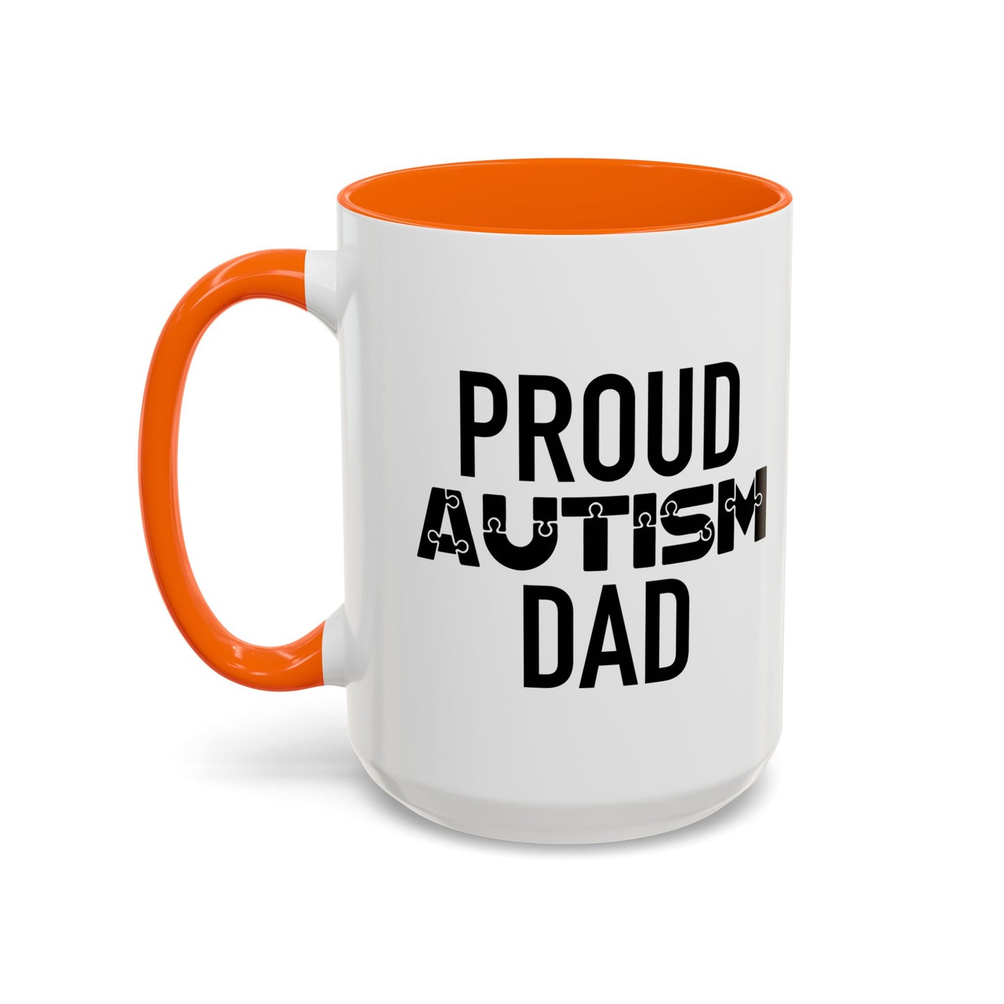 PROUD AUTISM DAD Accent BiColor Mug