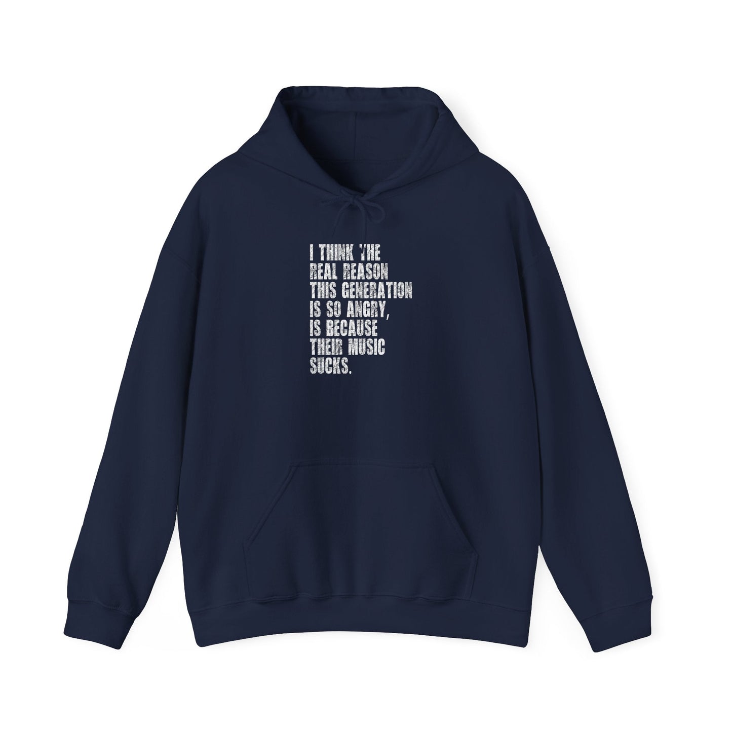 BECAUSE THEIR MUSIC SUCKS - Premium Unisex Funny Sarcastic Black Hoodie Sweatshirt