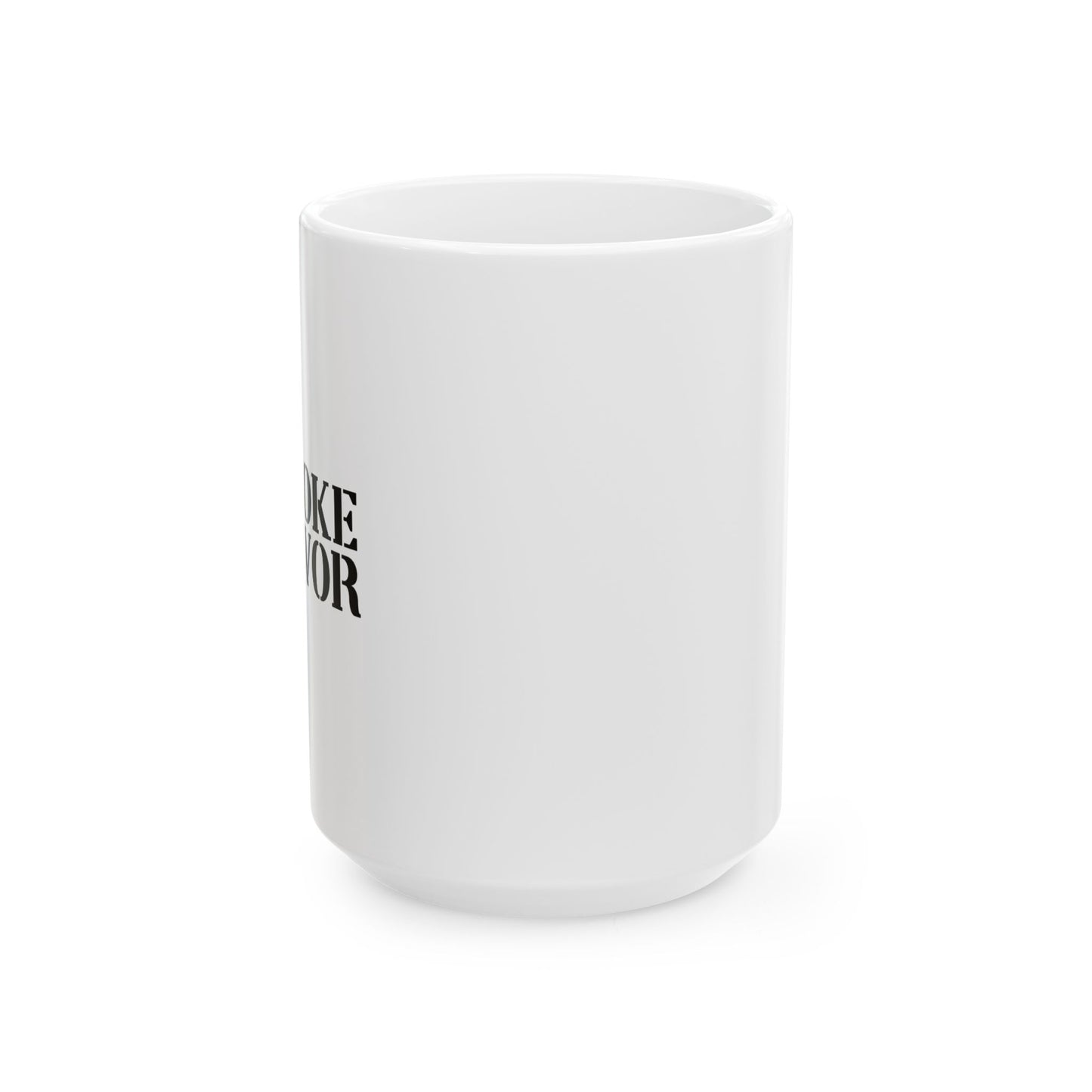 DAD JOKE SURVIVOR FUNNY SARCASTIC WHITE MUG