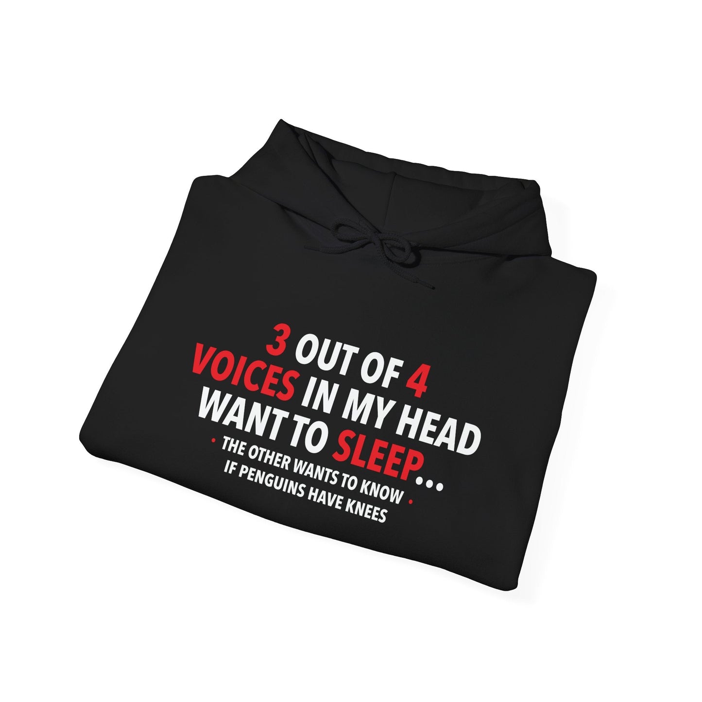 3 OUT OF 4 VOICES - Premium Unisex Funny Sarcastic Black Hoodie Sweatshirt