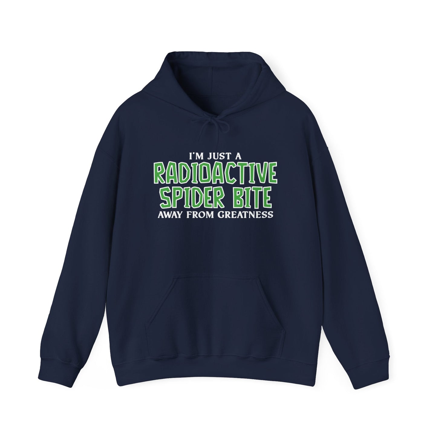 RADIOACTIVE SPIDER BITE - Premium Unisex Funny Sarcastic Black Hoodie Sweatshirt