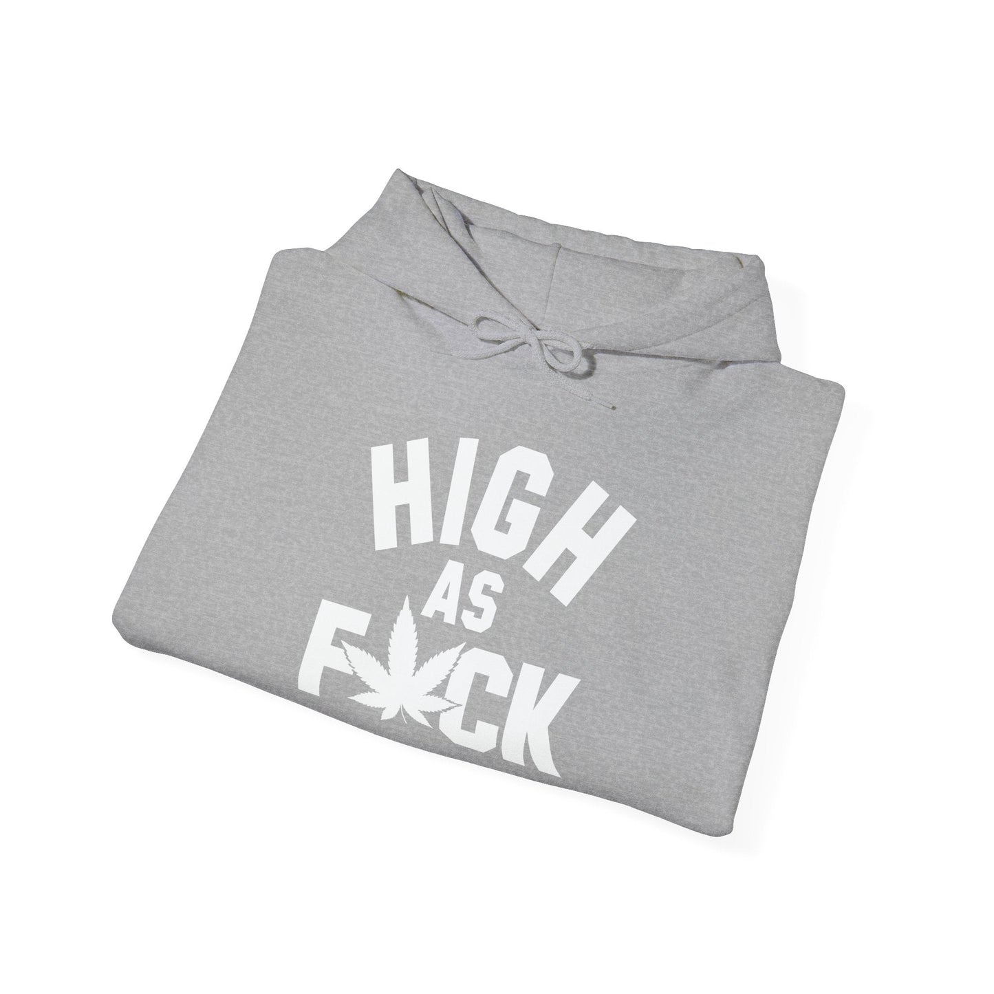 HIGH AS FUCK - Premium Unisex Funny Sarcastic Black Hoodie Sweatshirt