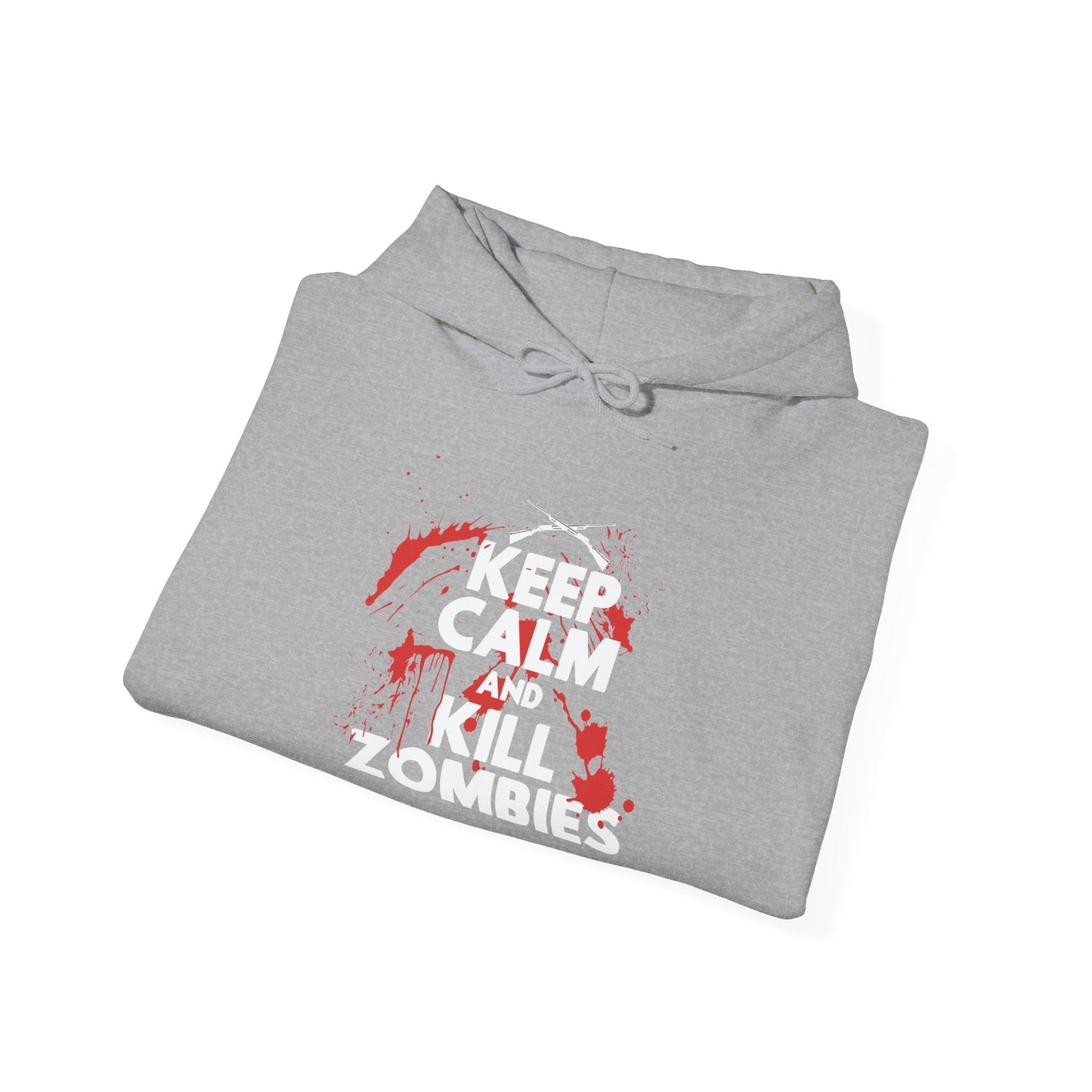 KEEP CALM ANDKILL ZOMBIES - Premium Unisex Funny Sarcastic Black Hoodie Sweatshirt