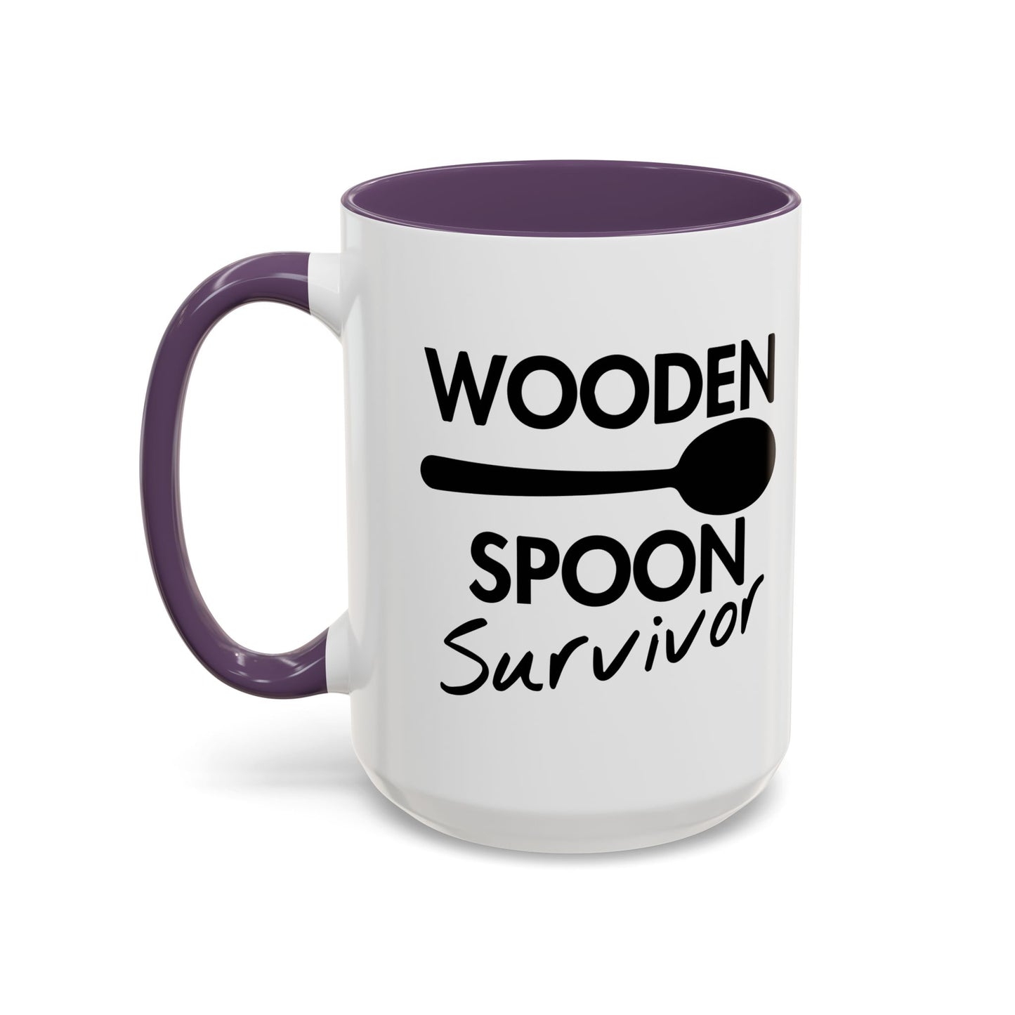 WOODEN SPOON SURVIVOR Accent BiColor Funny Sarcastic Mug