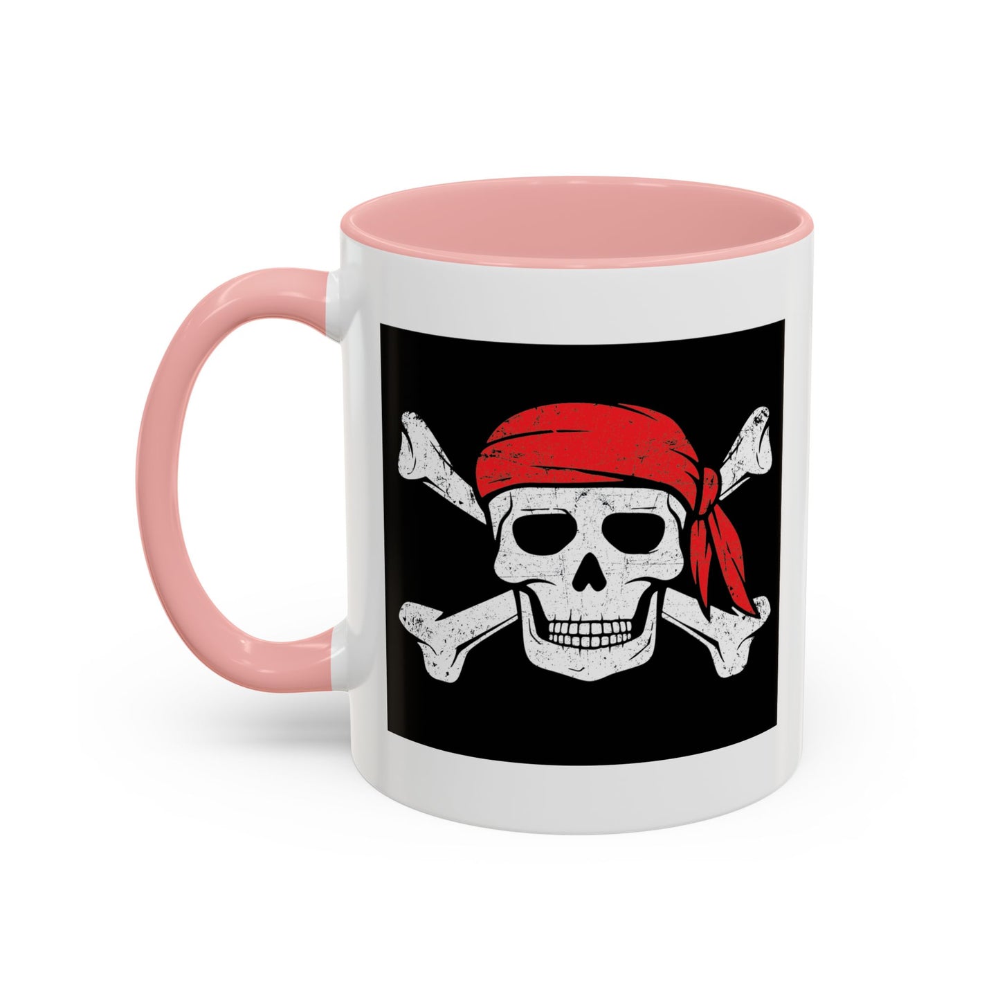 RED BANDANA SKULL Accent BiColor Funny Sarcastic Mug