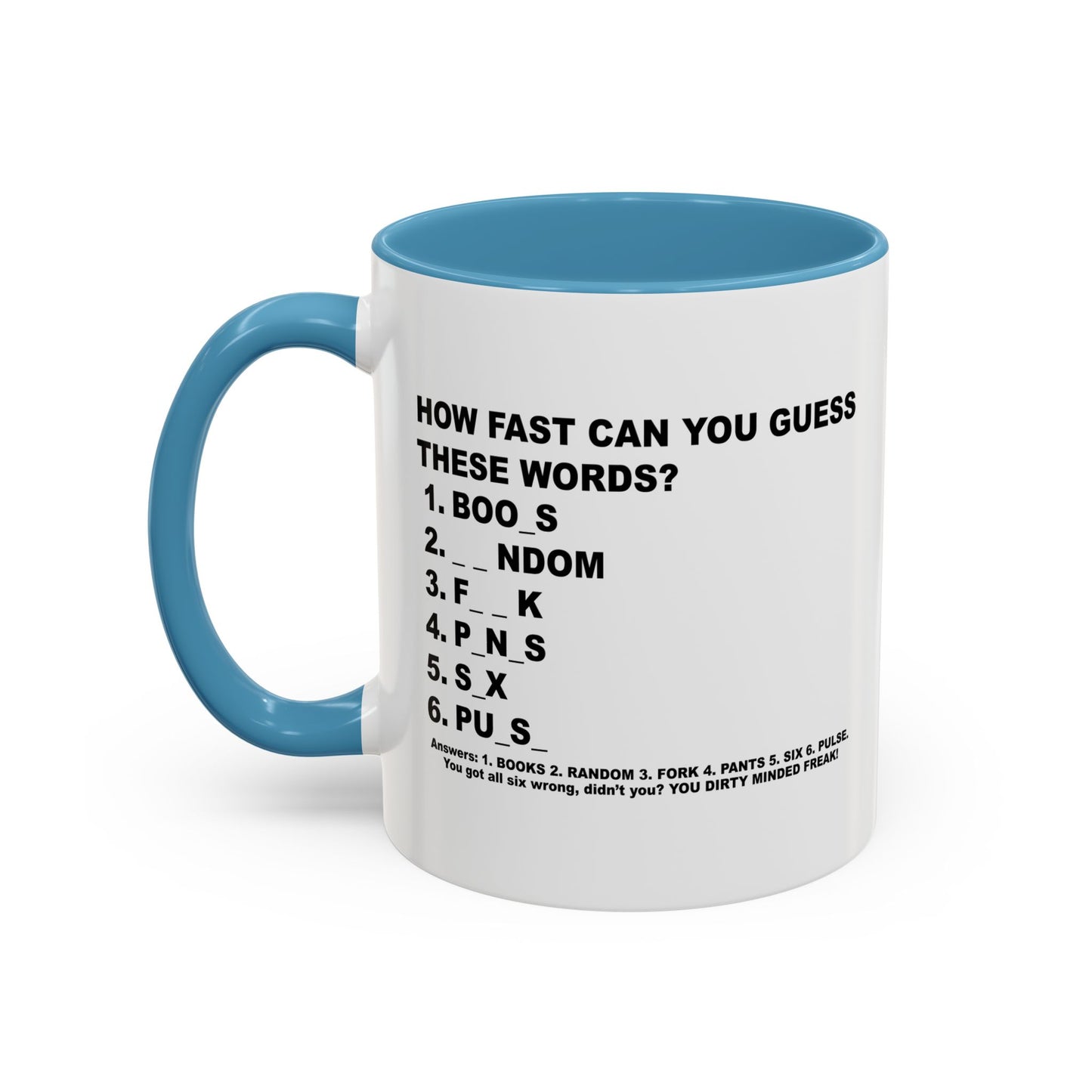 GUESS THESE WORDS Accent BiColor Funny Sarcastic Mug