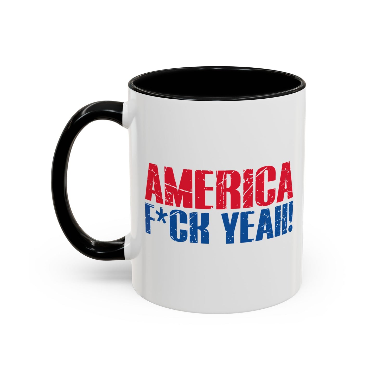 AMERICA FUCK YEAH Accent BiColor Funny Sarcastic Mug