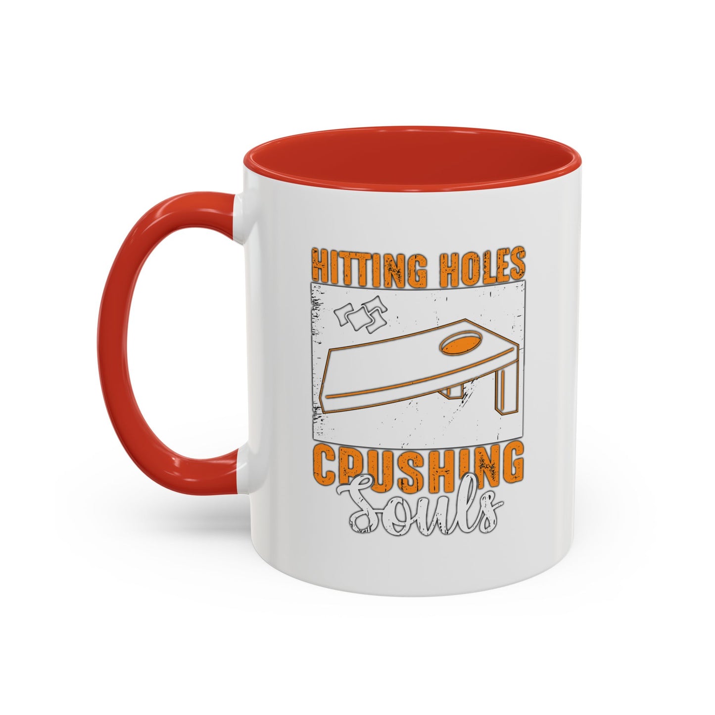 HITTING HOLES CPUSHING SOULS Accent BiColor Funny Sarcastic Mug