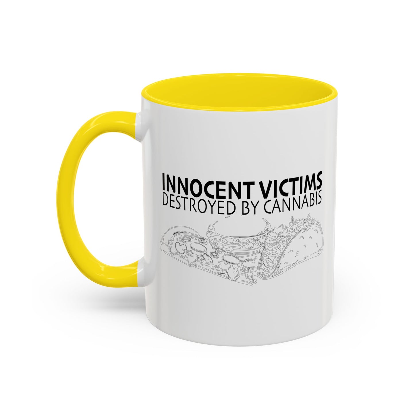 VICTIMS OF CANNABIS Accent BiColor Funny Sarcastic Mug