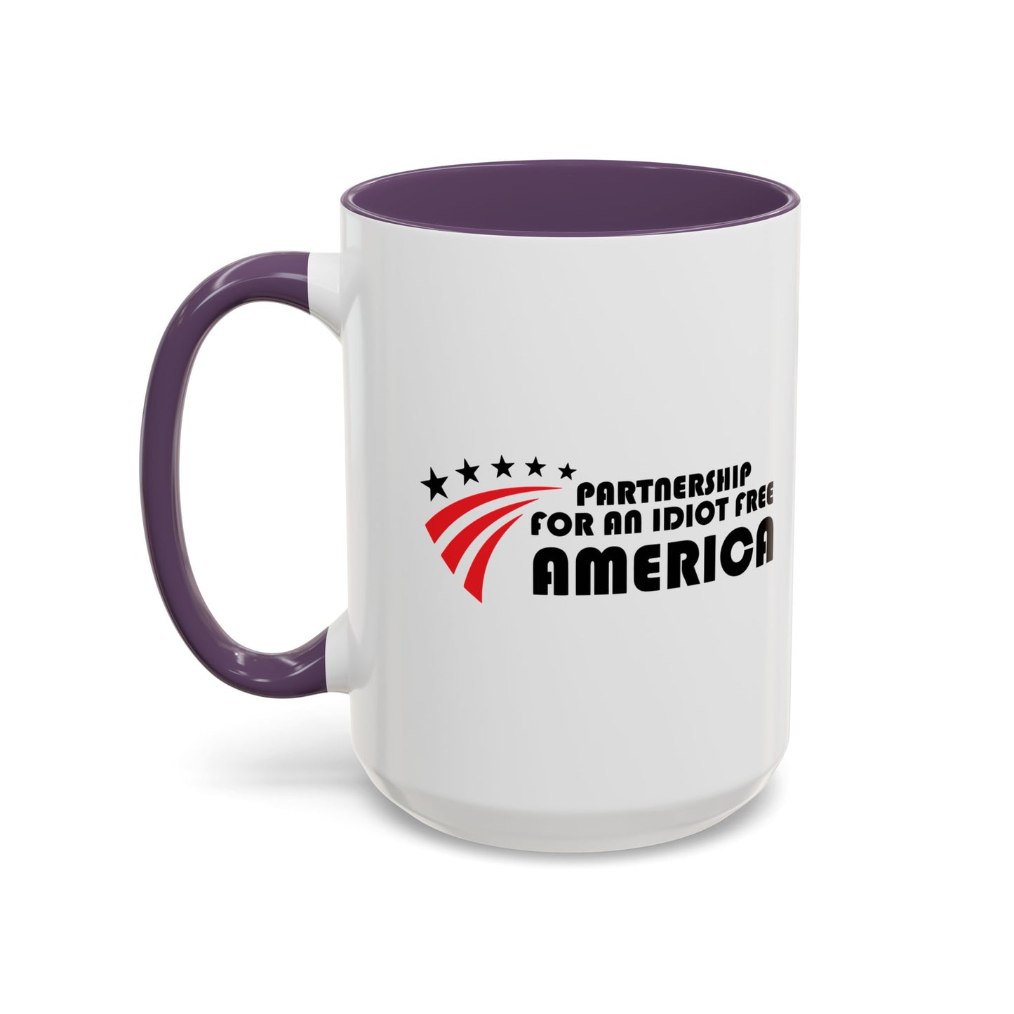 IDIOT FREE AMERICA Accent BiColor Funny Sarcastic Mug