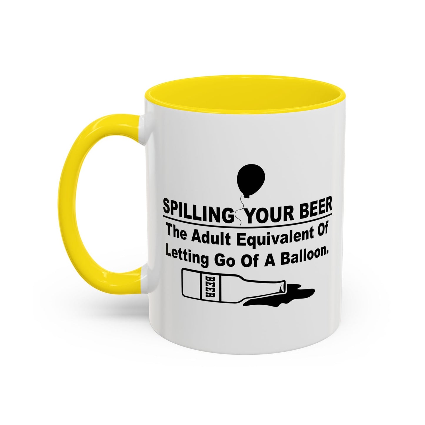 LETTING GO OF A BALLOON Accent BiColor Funny Sarcastic Mug