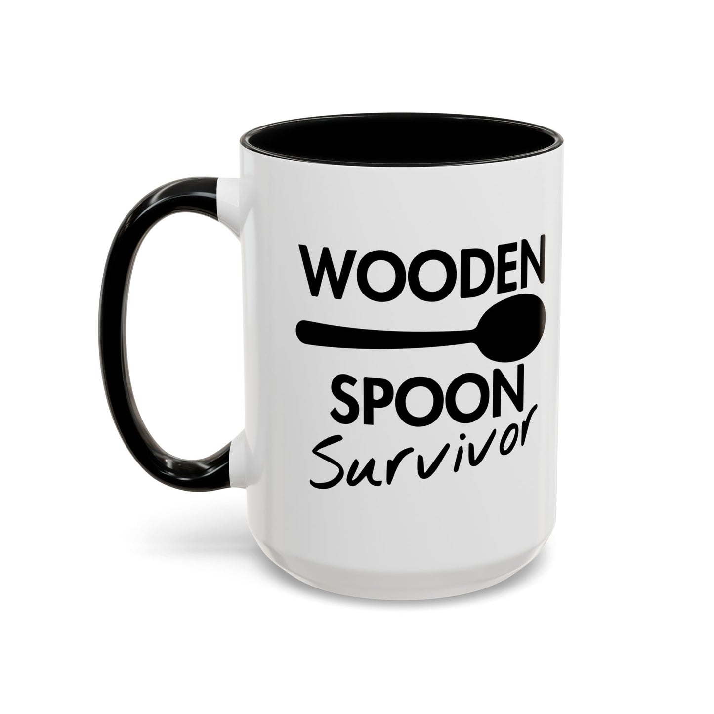 WOODEN SPOON SURVIVOR Accent BiColor Funny Sarcastic Mug