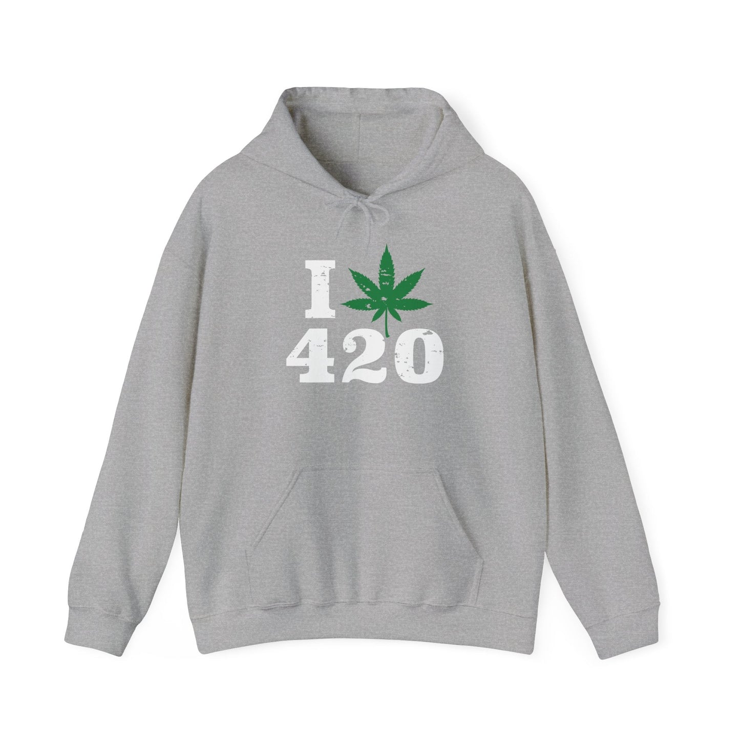 I HEART 420 - Premium Unisex Funny Sarcastic Black Hoodie Sweatshirt