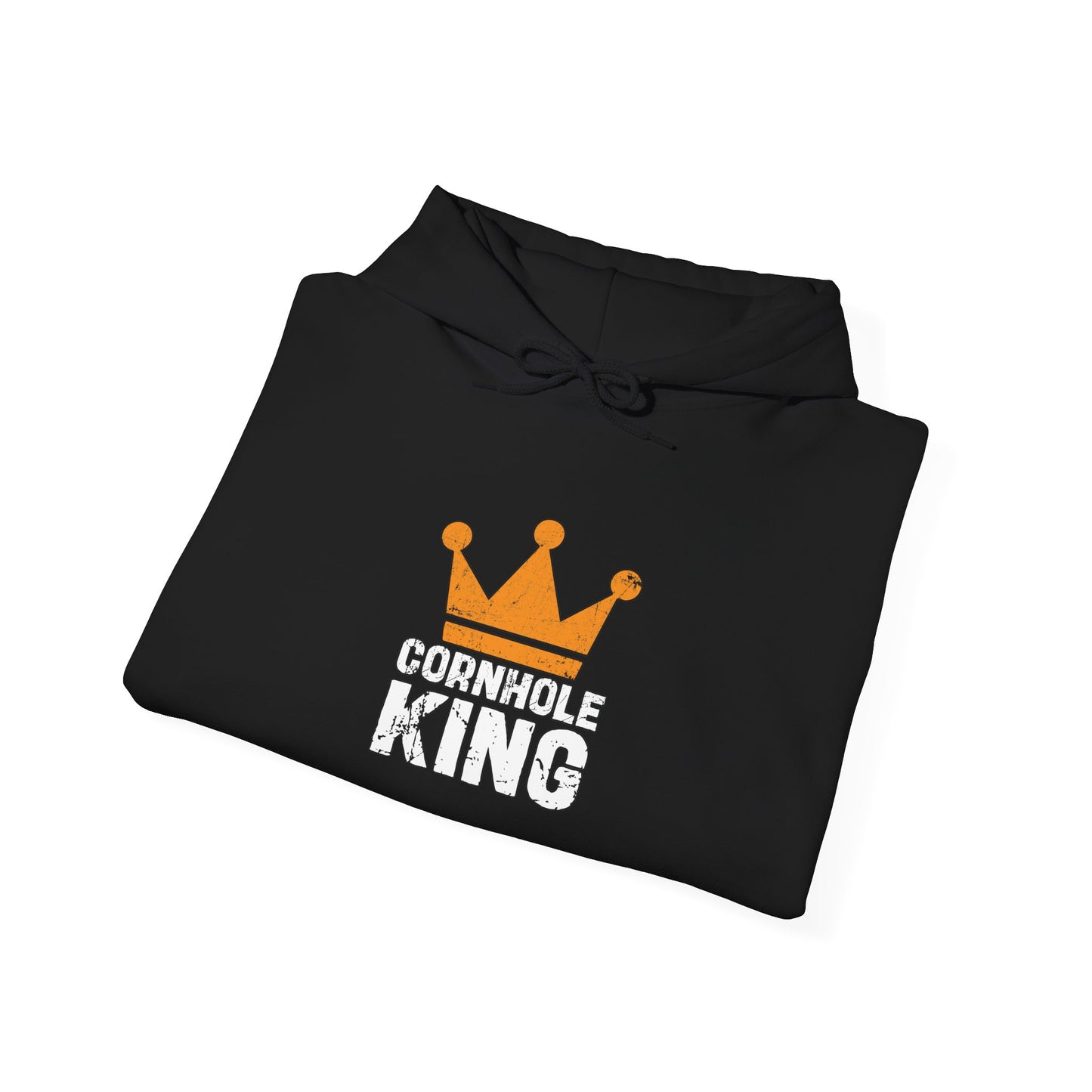 CORNHOLE KING - Premium Unisex Funny Sarcastic Black Hoodie Sweatshirt