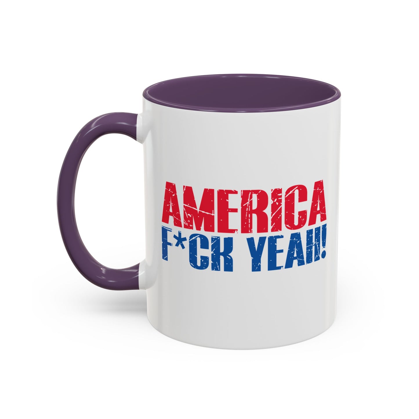 AMERICA FUCK YEAH Accent BiColor Funny Sarcastic Mug