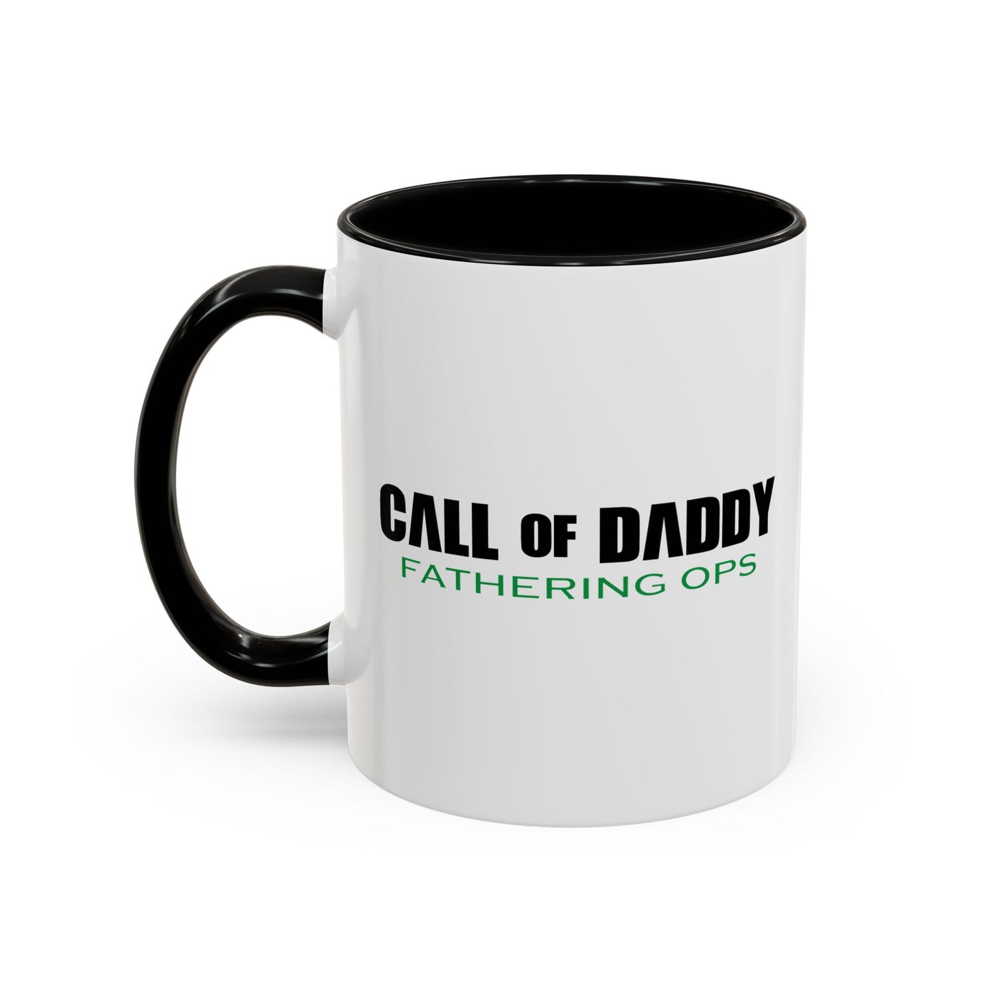 CALL OF DADDY FATHER OPS BLACK Accent BiColor Funny Sarcastic Mug