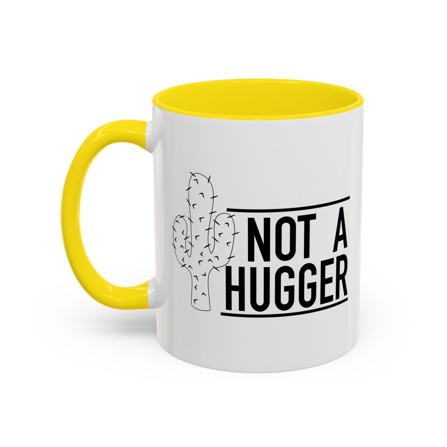 NOT A HUGGER Accent BiColor Funny Sarcastic Mug