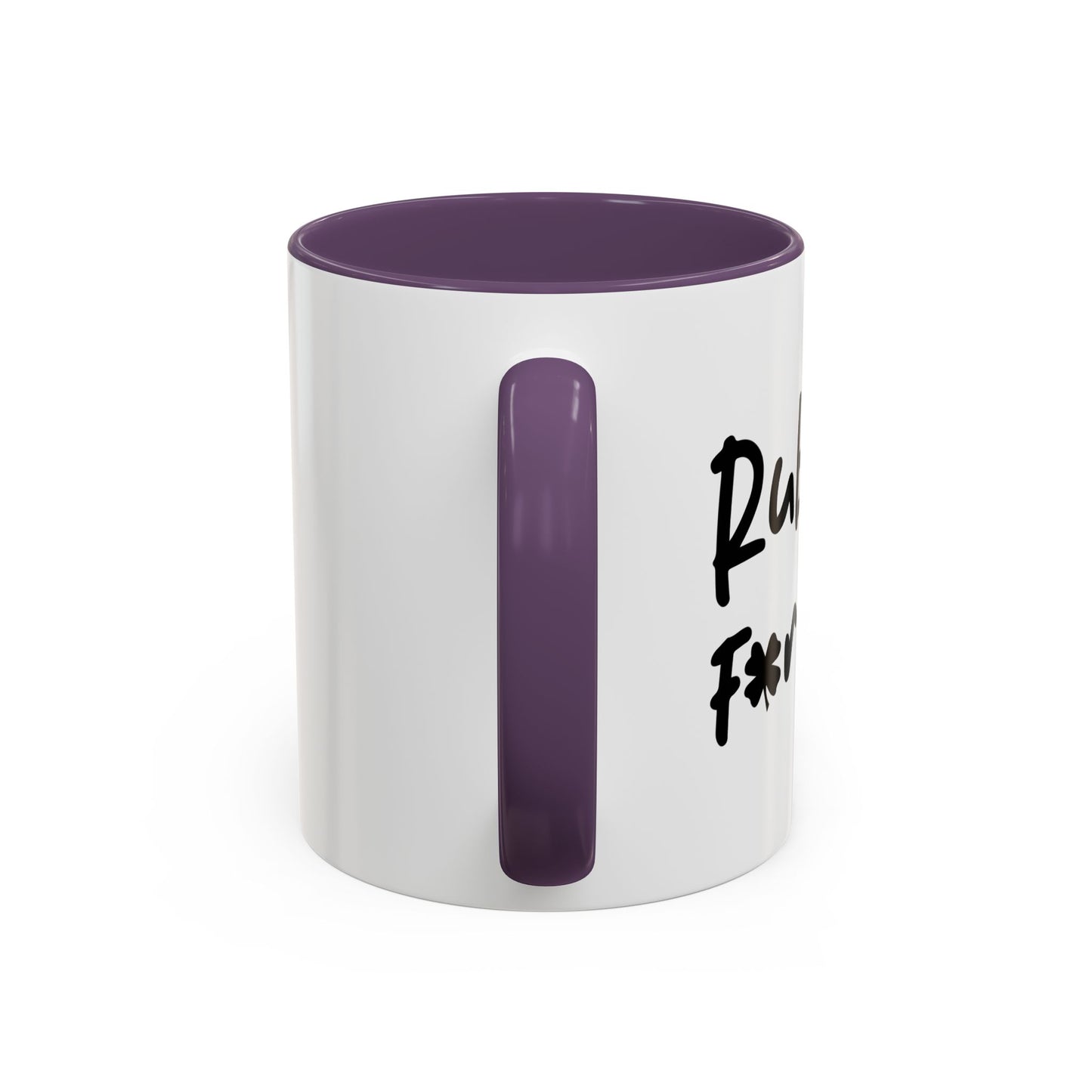 RUB ME FOR LUCK Accent BiColor Funny Sarcastic Mug