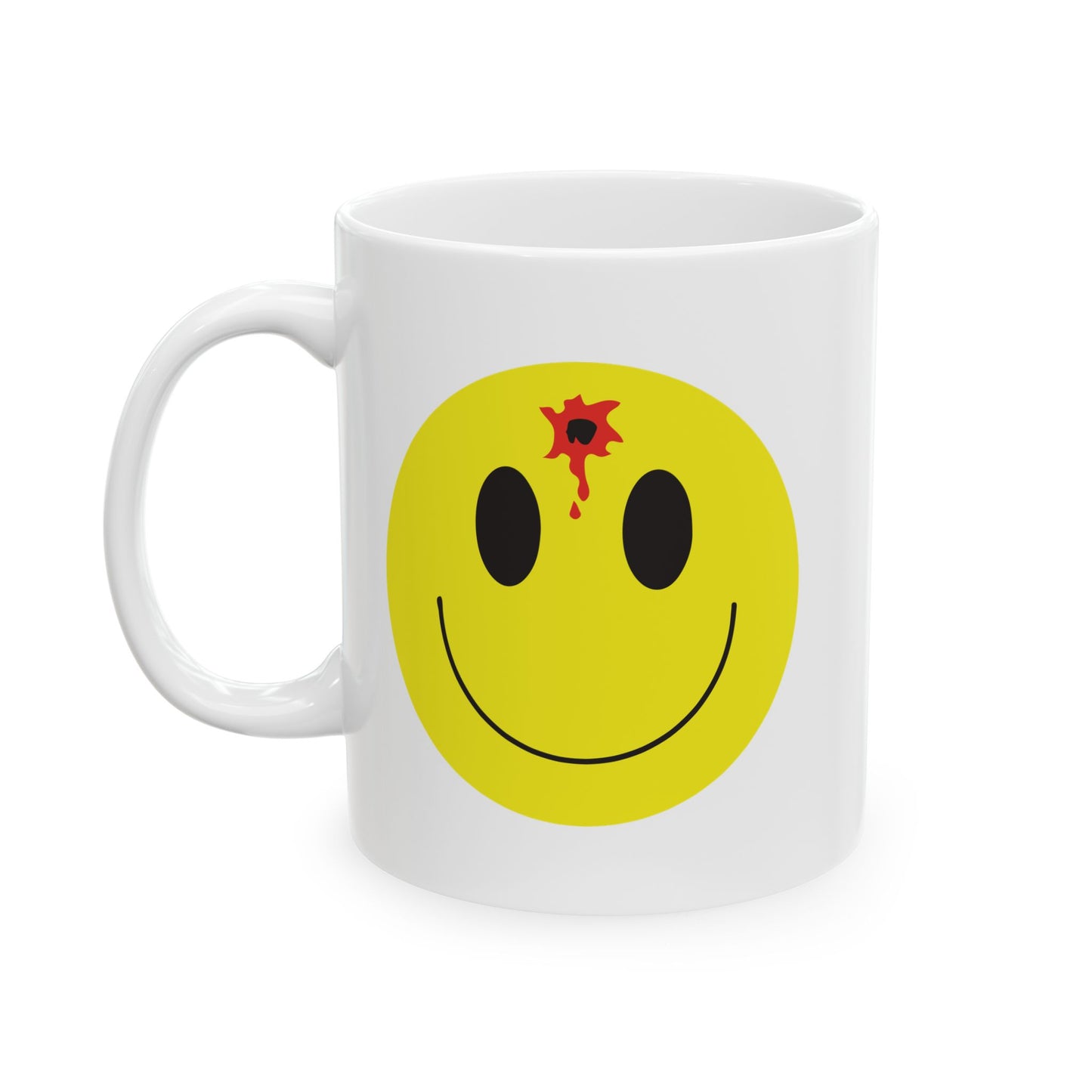 DEADSHOT HAPPY FACE FUNNY SARCASTIC WHITE MUG