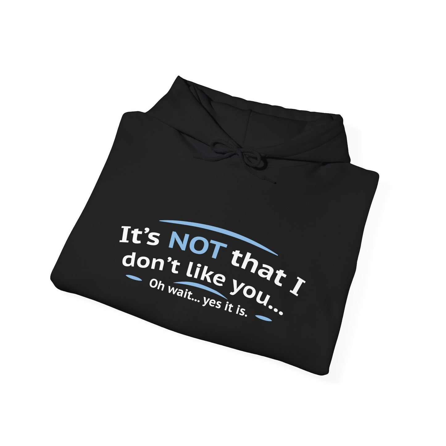 ITS NOT LIKE I DON'T LIKE YOU - Premium Unisex Funny Sarcastic Black Hoodie Sweatshirt