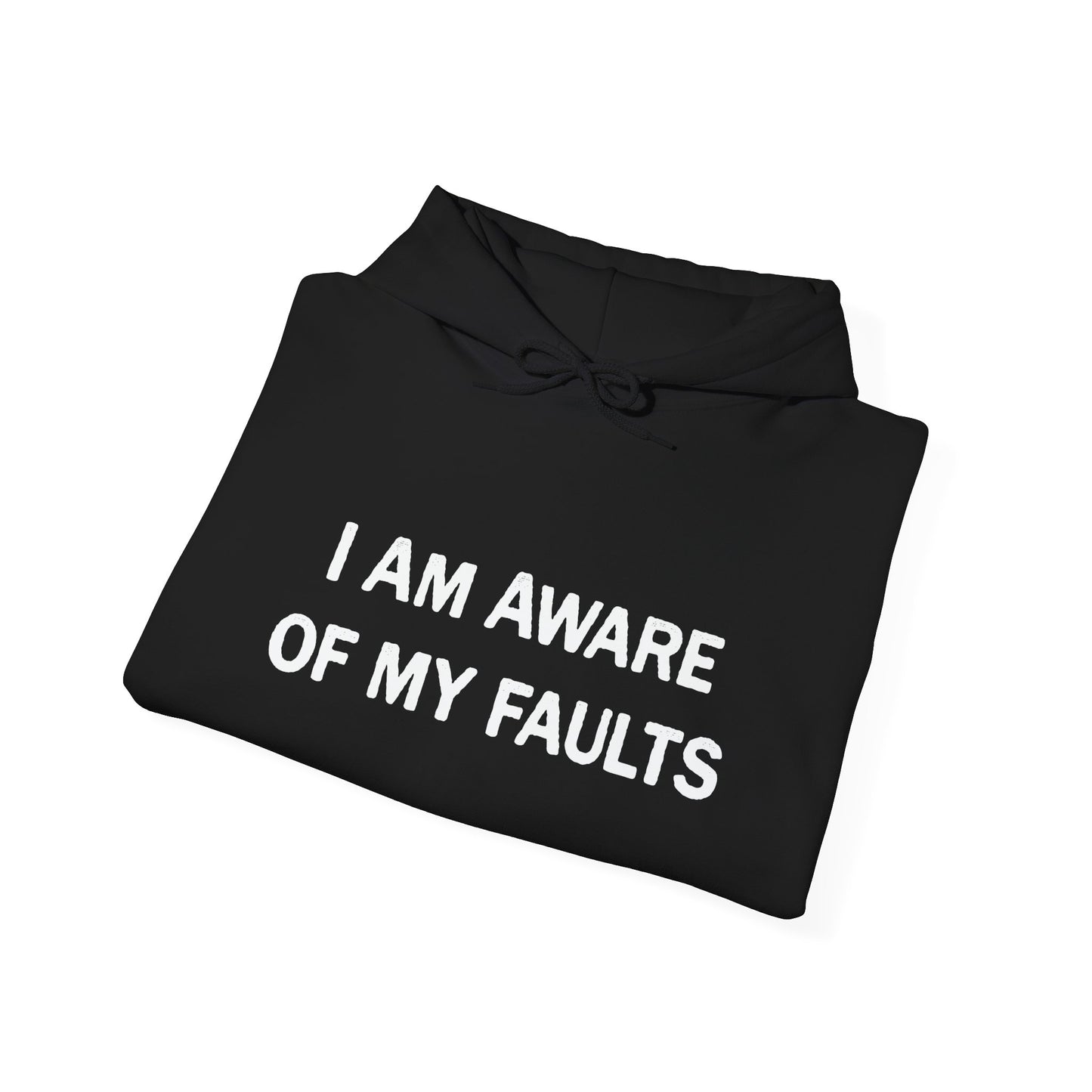 I AM AWARE OF MY FAULTS - Premium Unisex Funny Sarcastic Black Hoodie Sweatshirt