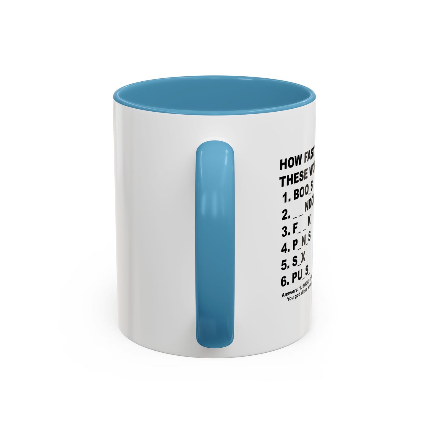 GUESS THESE WORDS Accent BiColor Funny Sarcastic Mug