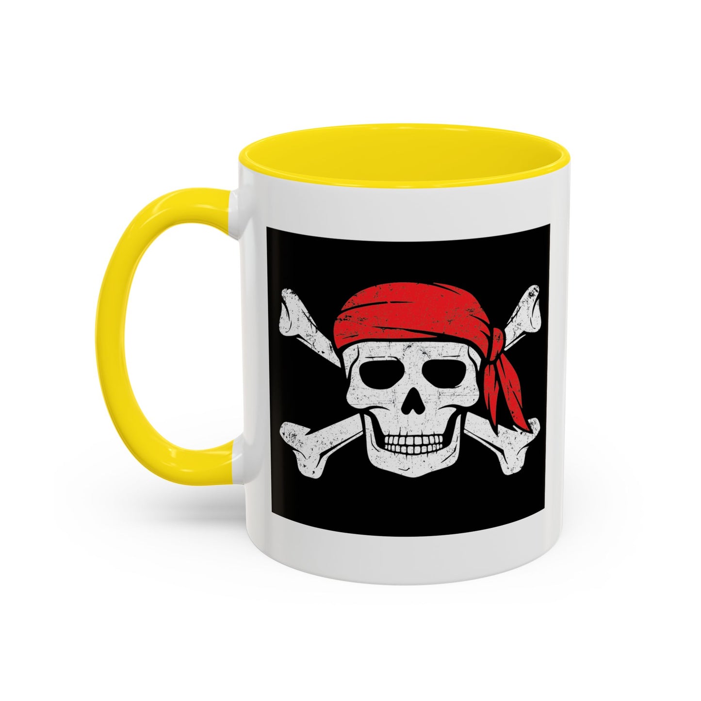 RED BANDANA SKULL Accent BiColor Funny Sarcastic Mug