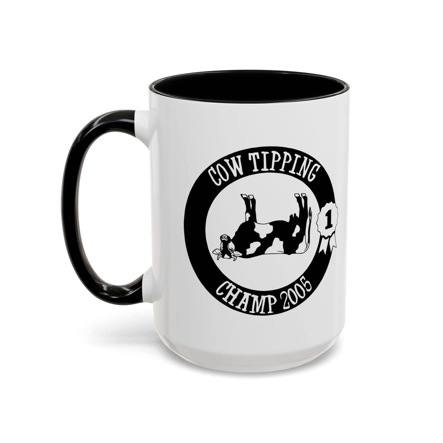 COW TIPPING CHAMP Accent BiColor Funny Sarcastic Mug