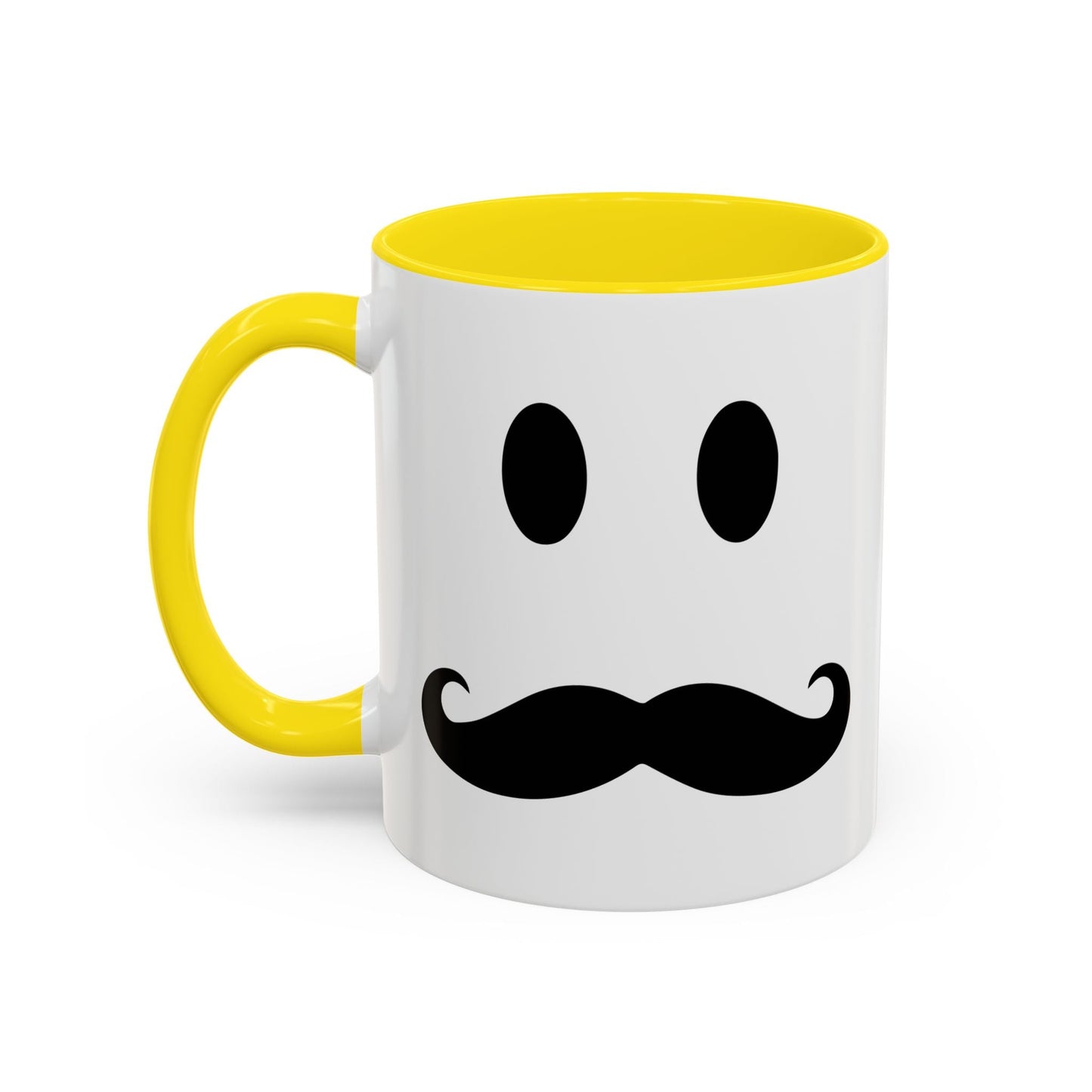 MOUSTACHE SMILE Accent BiColor Funny Sarcastic Mug