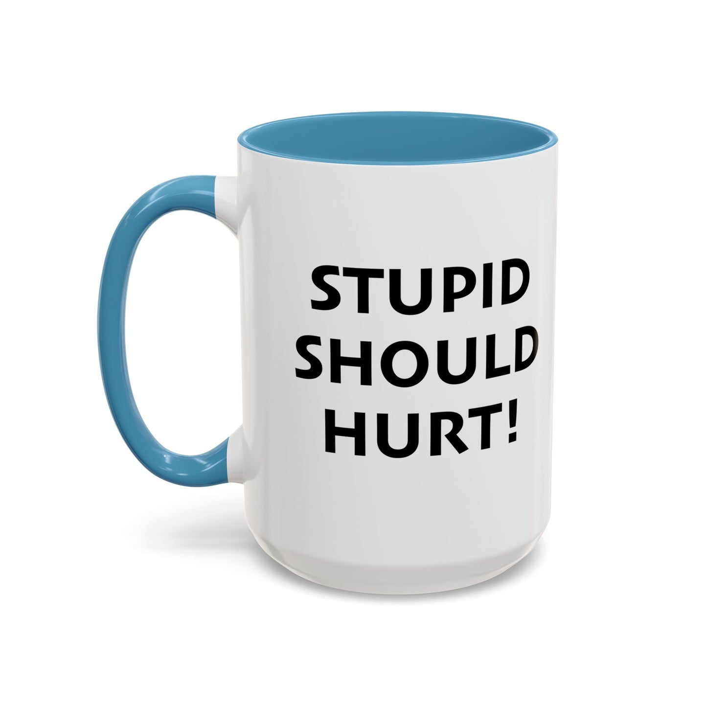 STUPID SHOULD HURT Accent BiColor Funny Sarcastic Mug