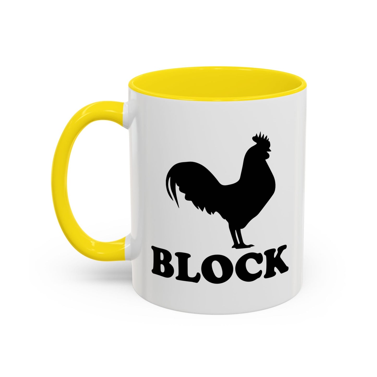 COCK BLOCK Accent BiColor Funny Sarcastic Mug