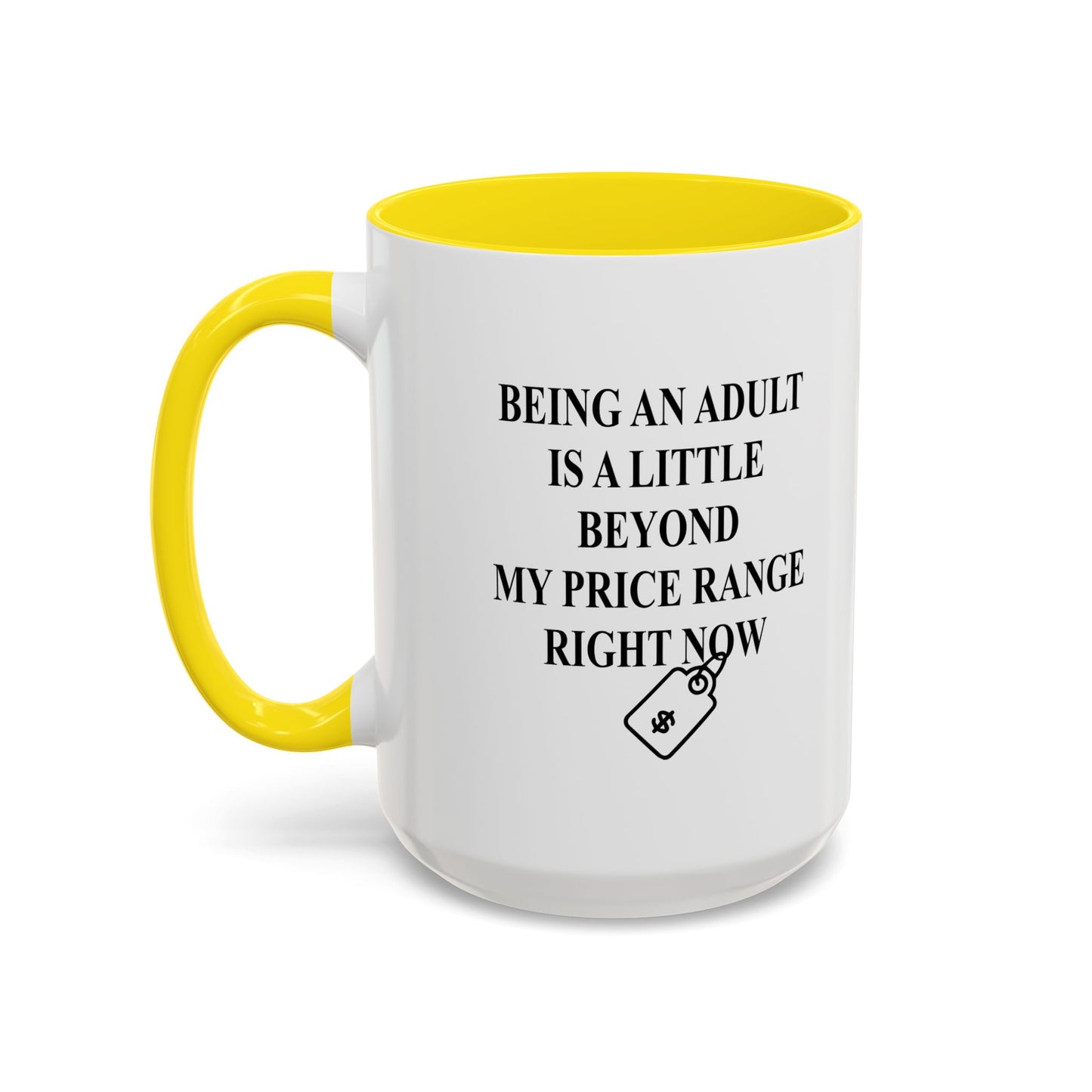 BEYONG MY PRICE RANGE Accent BiColor Funny Sarcastic Mug