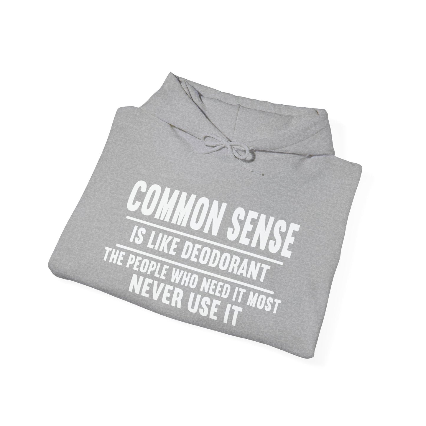 COMMON SENSE IS LIKE... - Premium Unisex Funny Sarcastic Black Hoodie Sweatshirt