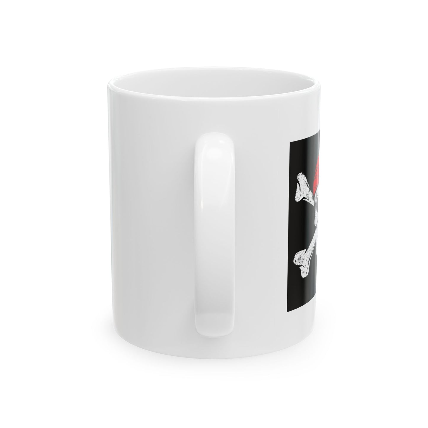 RED BANDANA SKULL White Mug