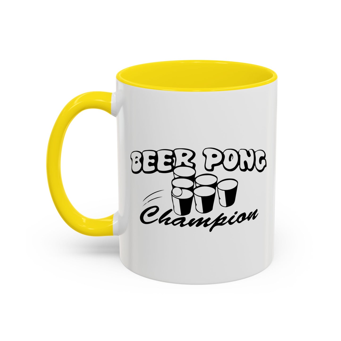 BEER PONG CHAMPION Accent BiColor Funny Sarcastic Mug