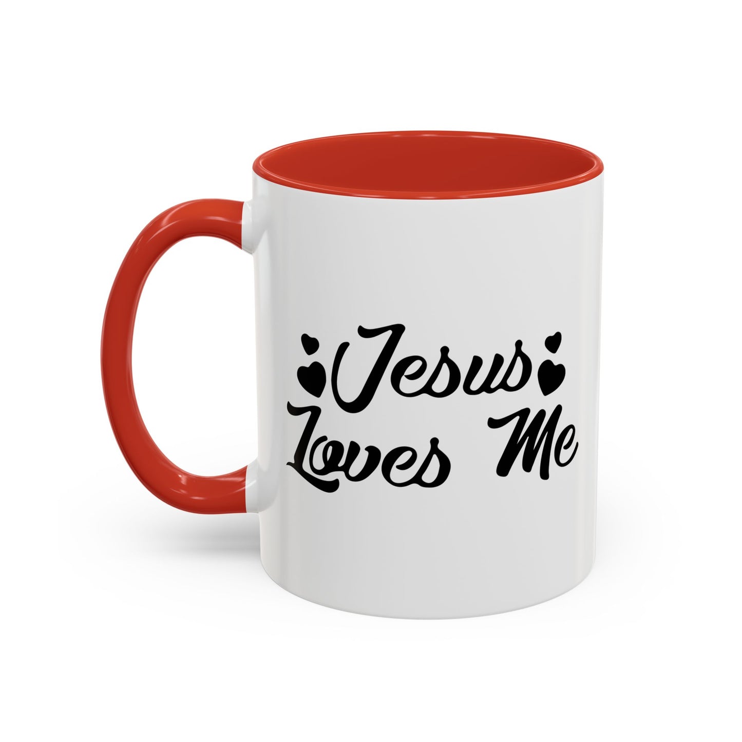 JESUS LOVES ME Accent BiColor Mug