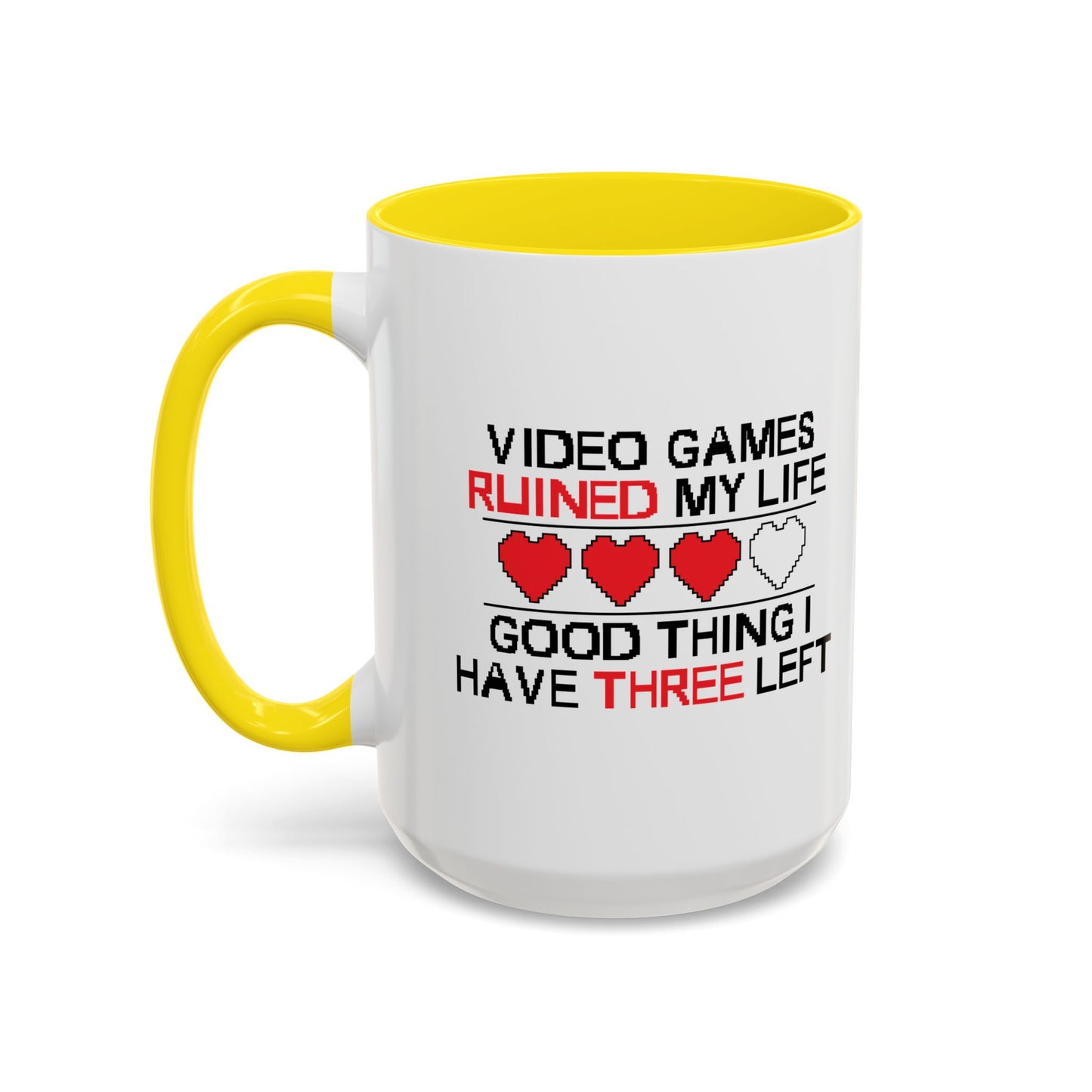 VIDEO GAMES RUINED MY LIFE Accent BiColor Funny Sarcastic Mug