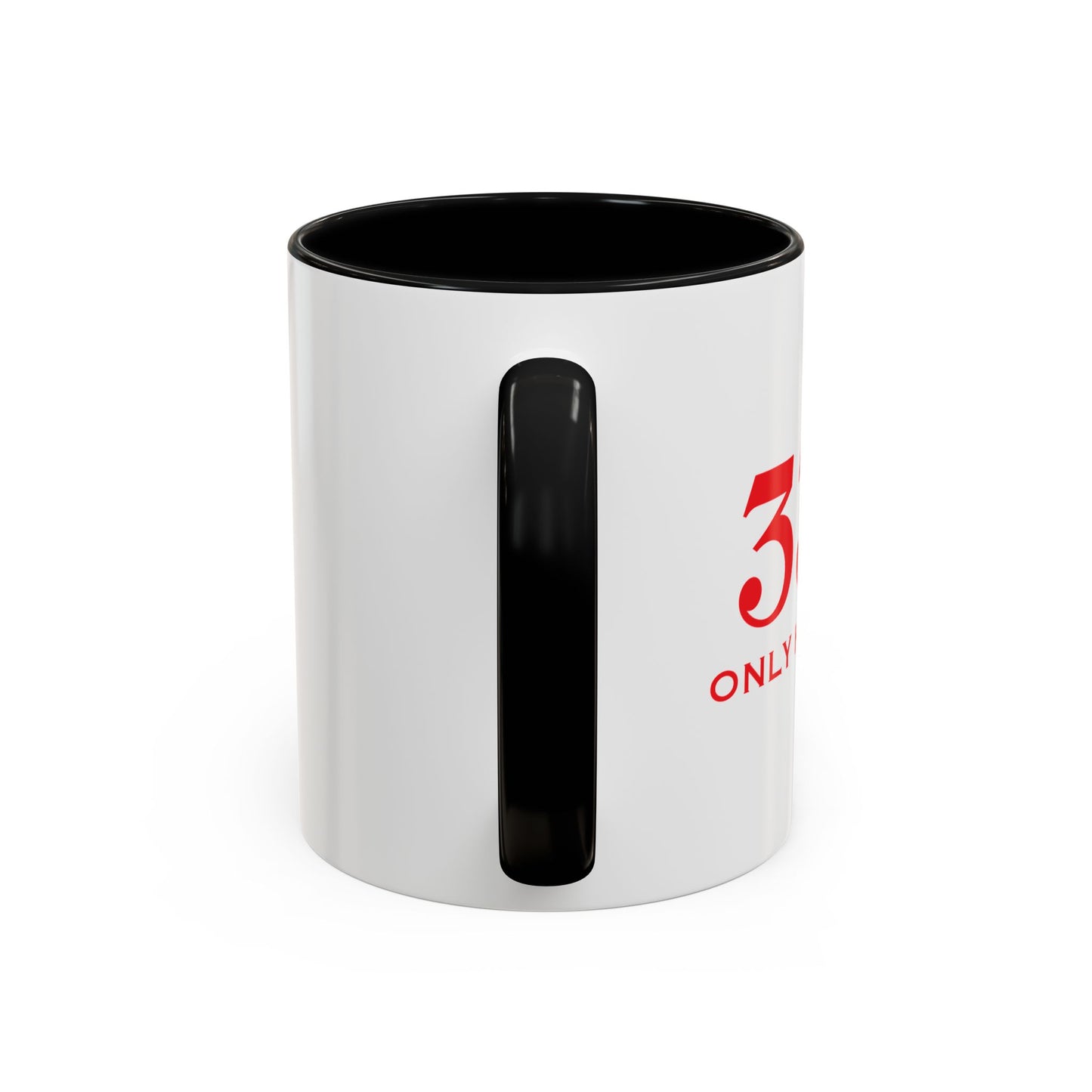 333 ONLY HALF EVIL Accent BiColor Funny Sarcastic Mug