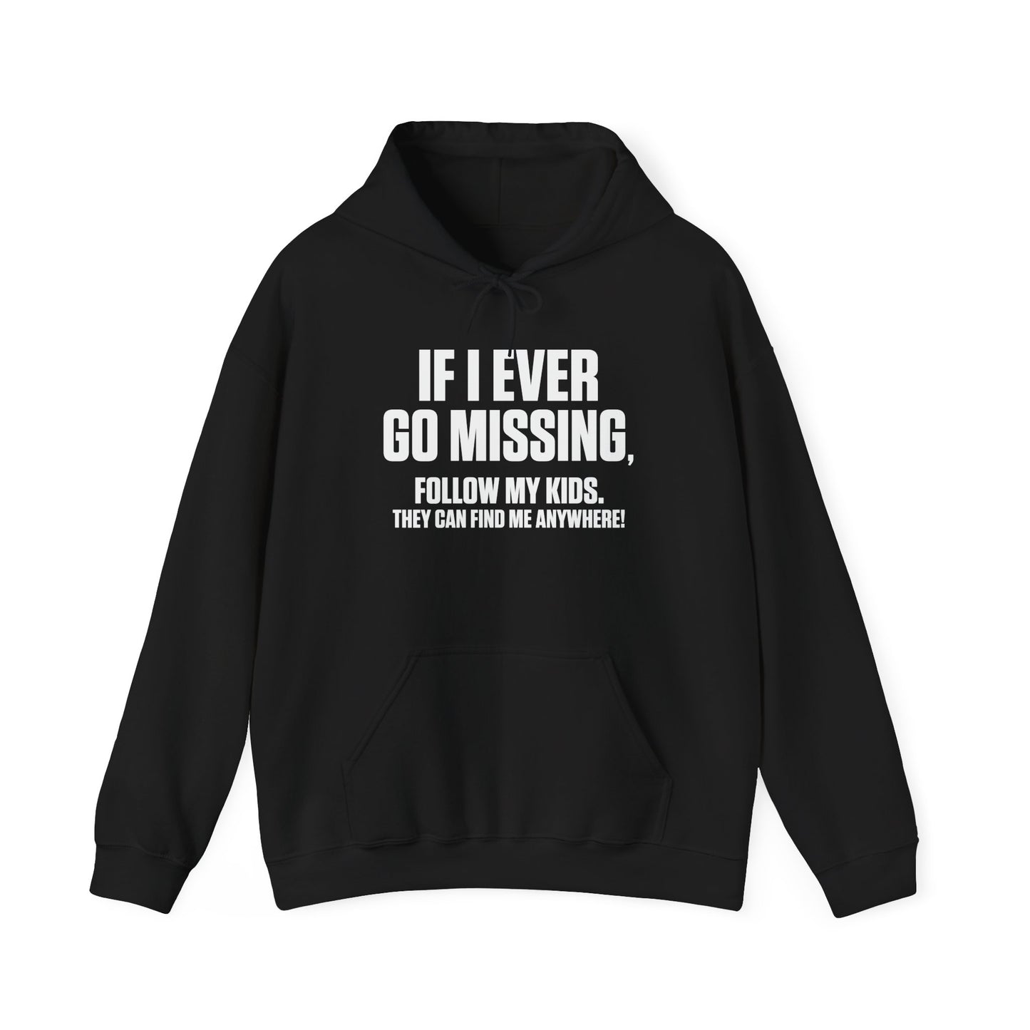 FOLLOW MY KIDS - Premium Unisex Funny Sarcastic Black Hoodie Sweatshirt