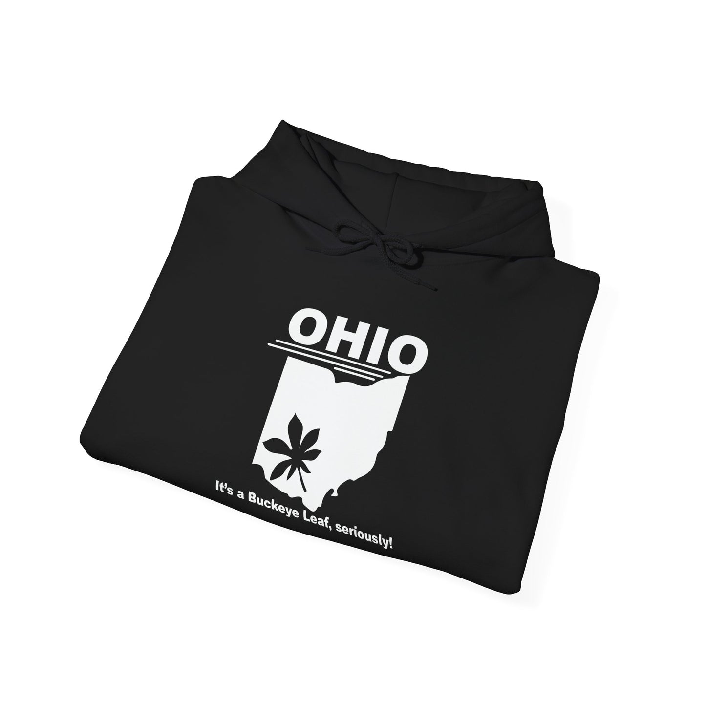 OHIO, IT'S A BUCKEYE LEAF - Premium Unisex Funny Sarcastic Black Hoodie Sweatshirt