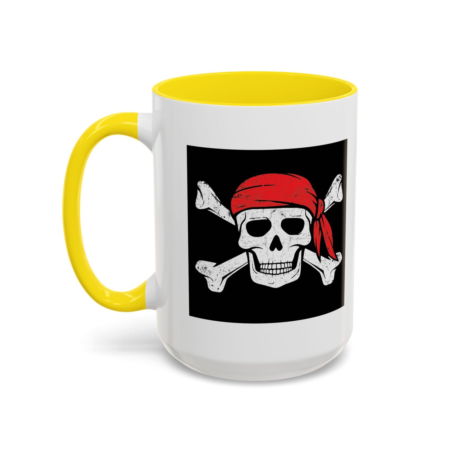 RED BANDANA SKULL Accent BiColor Funny Sarcastic Mug