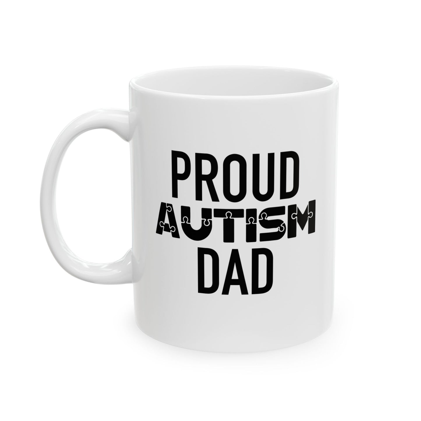 PROUD AUTISM DAD WHITE MUG