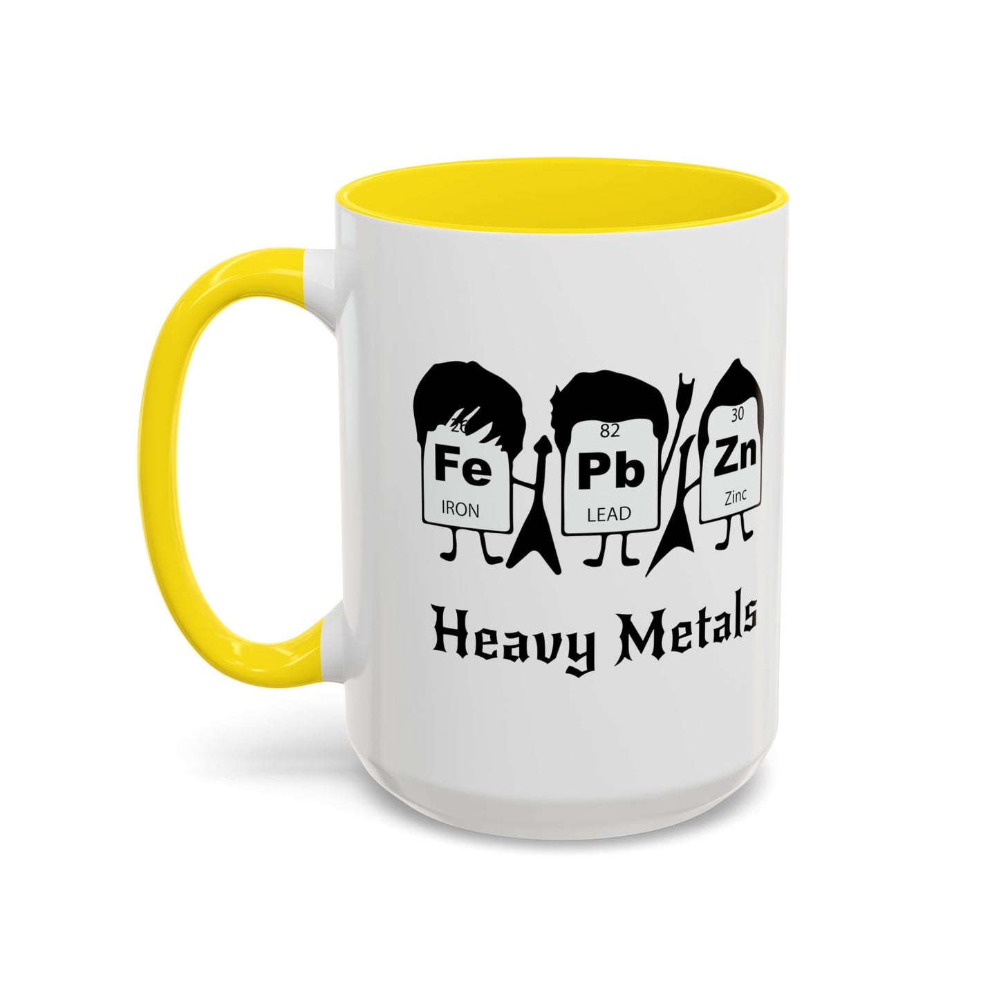 HEAVY METALS Accent BiColor Funny Sarcastic Mug