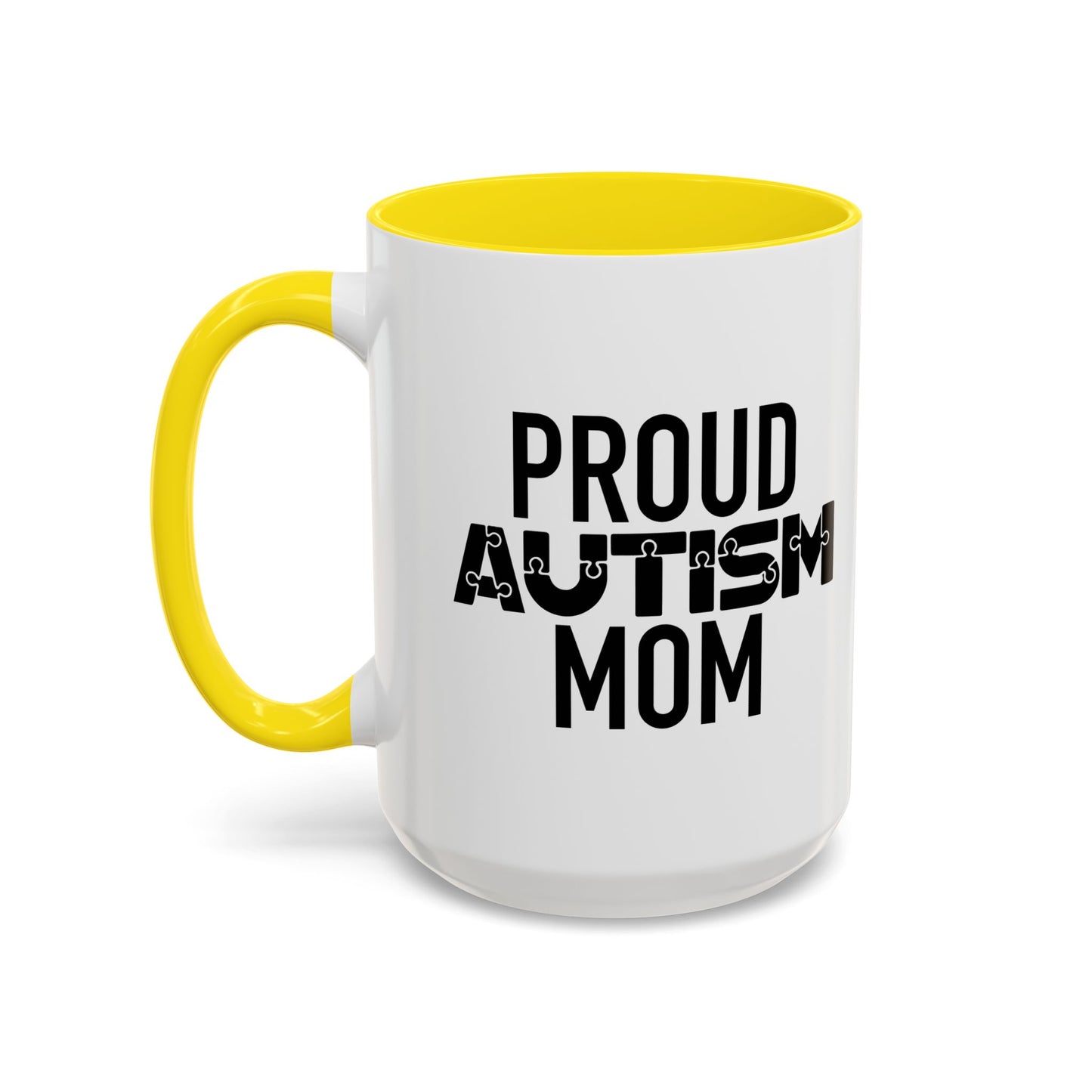 PROUD AUTISM MOM Accent BiColor Mug