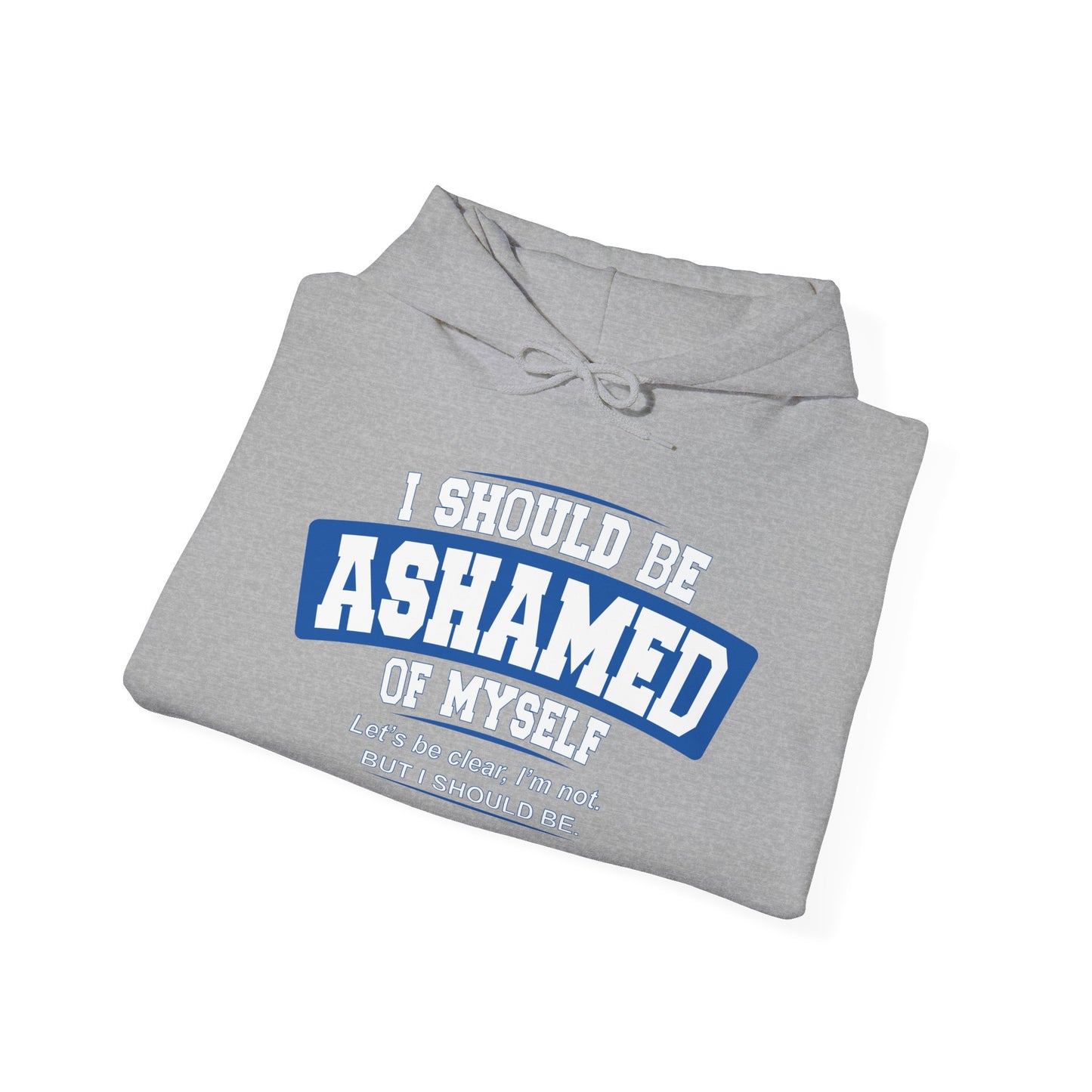 I SHOULD BE ASHAMED OF MYSELF - Premium Unisex Funny Sarcastic Black Hoodie Sweatshirt