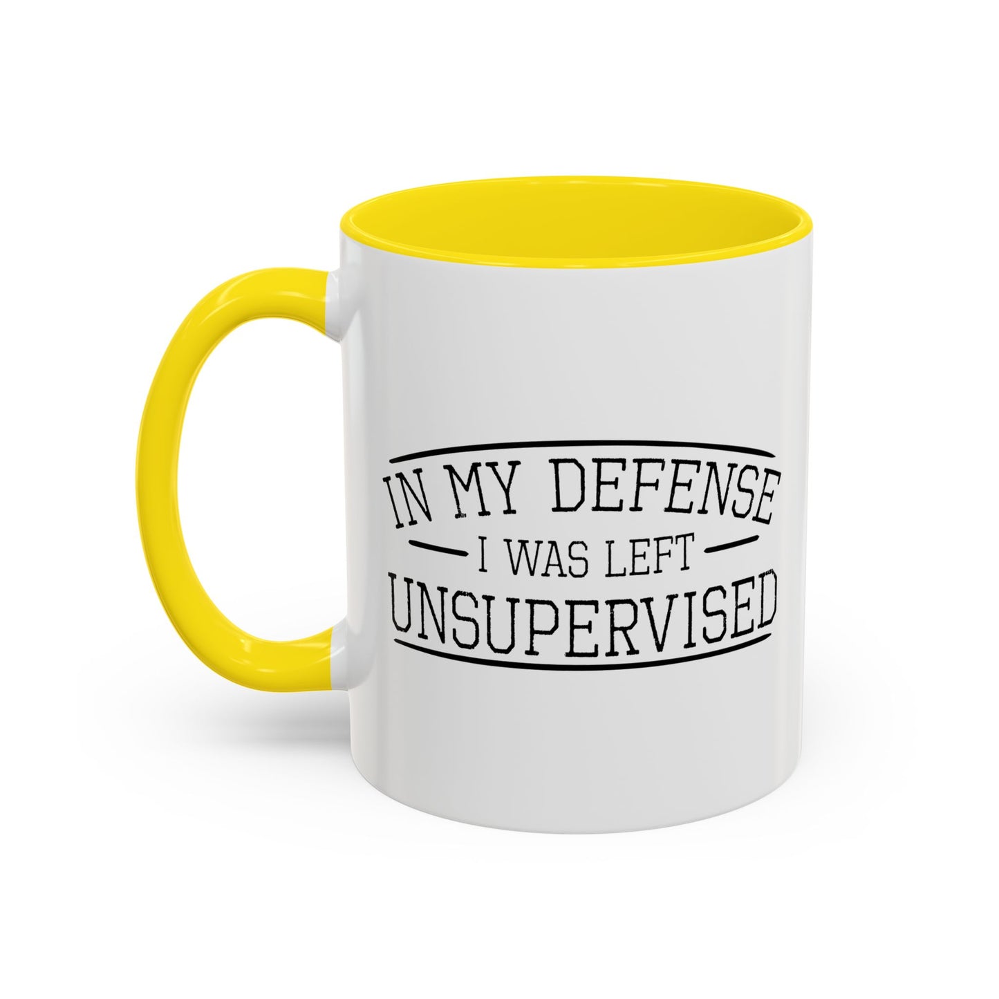 IN MY DEFENSE Accent BiColor Funny Sarcastic Mug