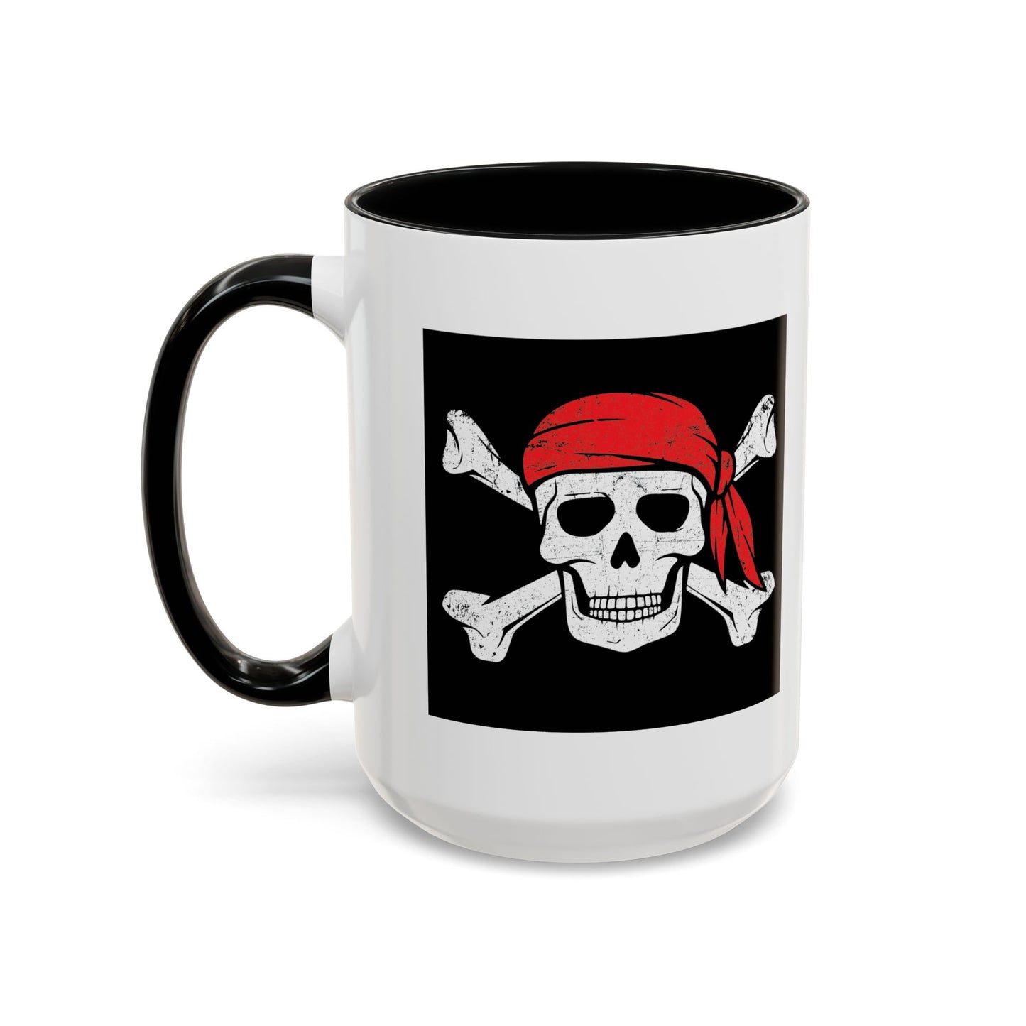 RED BANDANA SKULL Accent BiColor Funny Sarcastic Mug